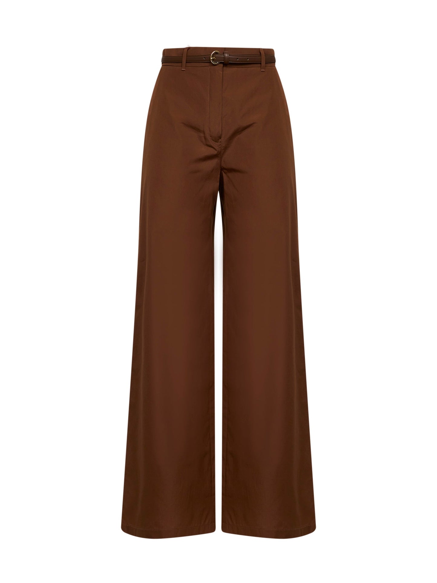 Max Mara Studio Women Clay Poplin Mstfarea Belted Trousers MAX MARA STUDIO