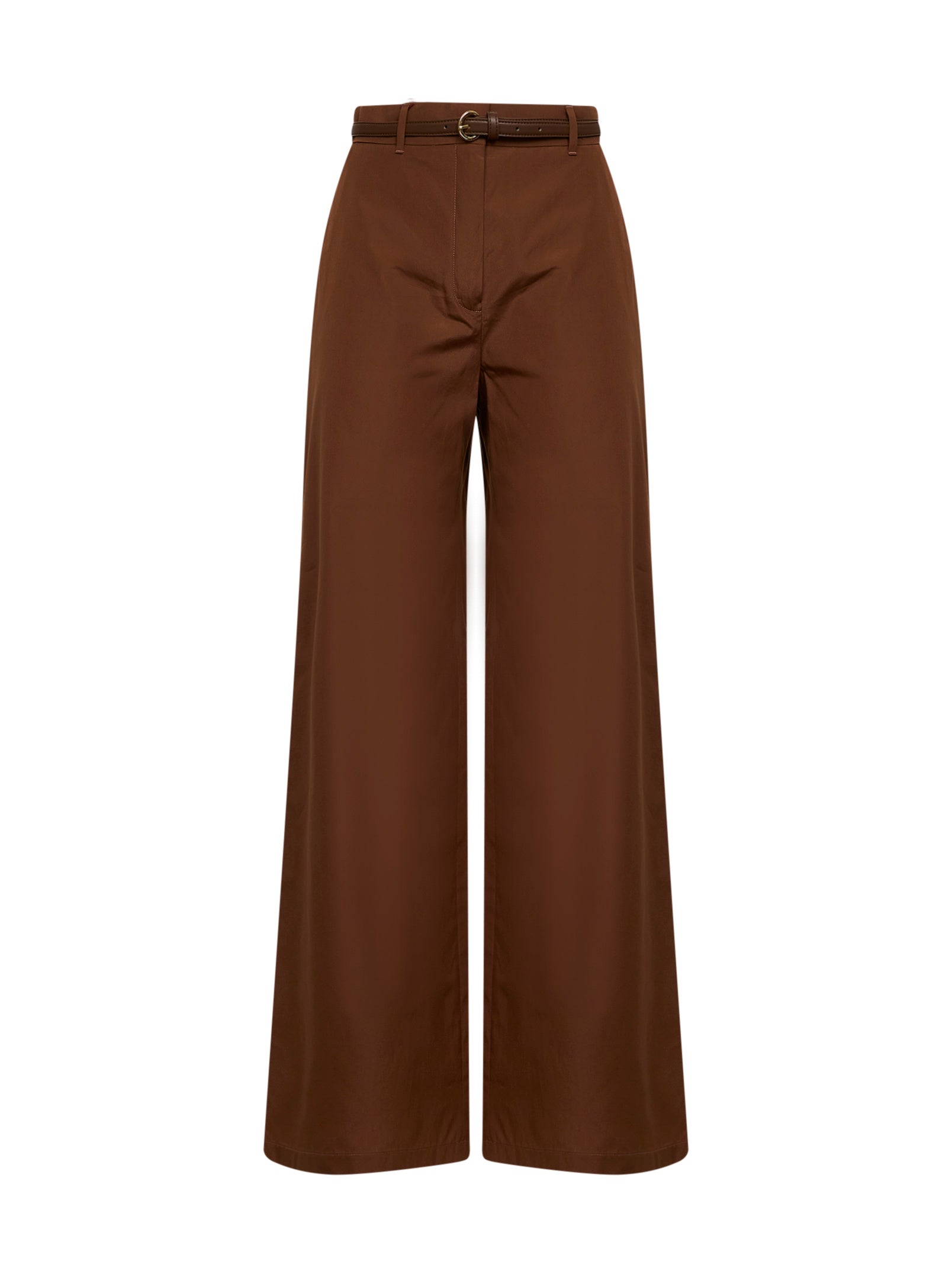 Max Mara Studio Women Clay Poplin Mstfarea Belted Trousers MAX MARA STUDIO