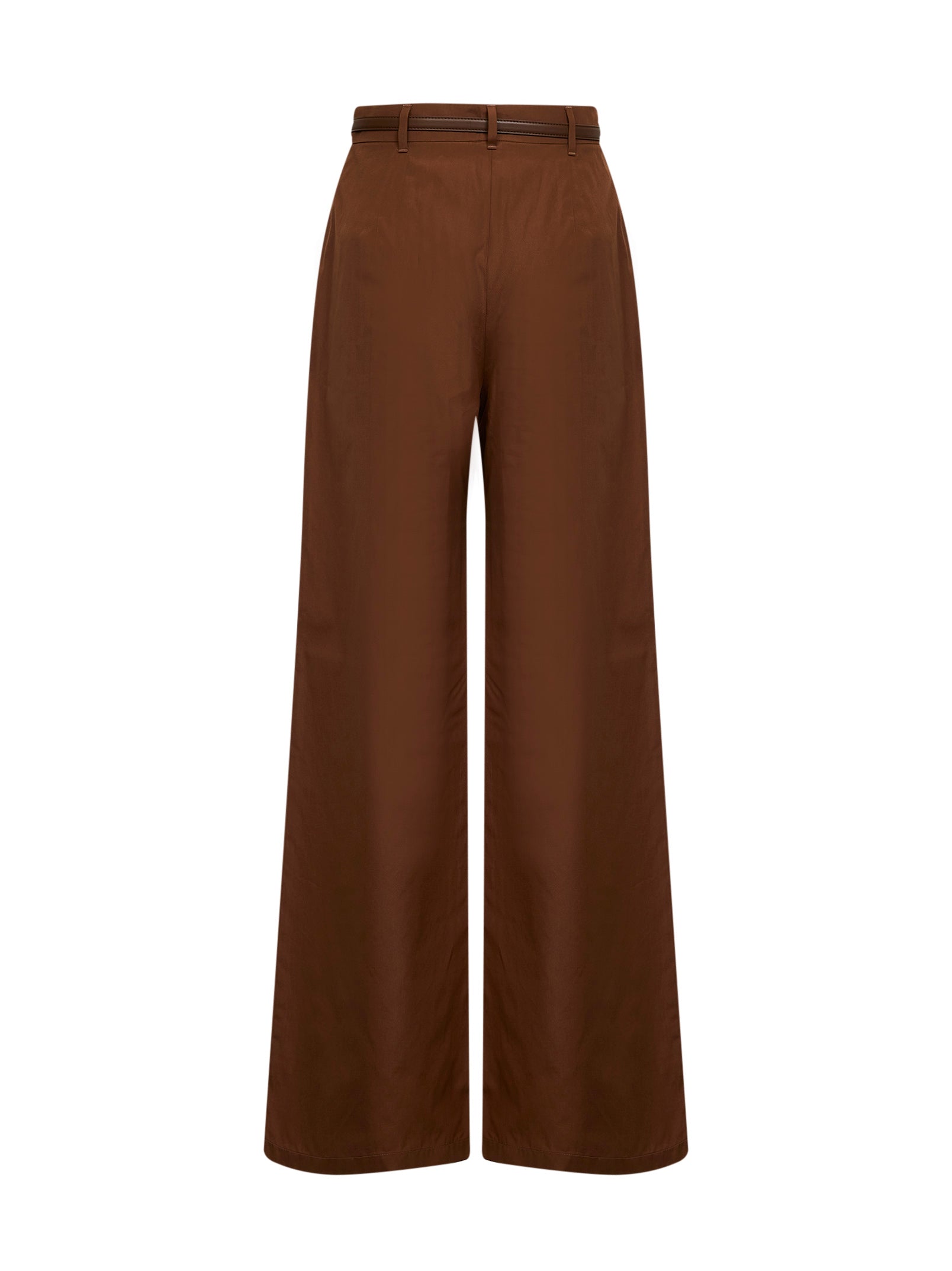 Max Mara Studio Women Clay Poplin Mstfarea Belted Trousers MAX MARA STUDIO