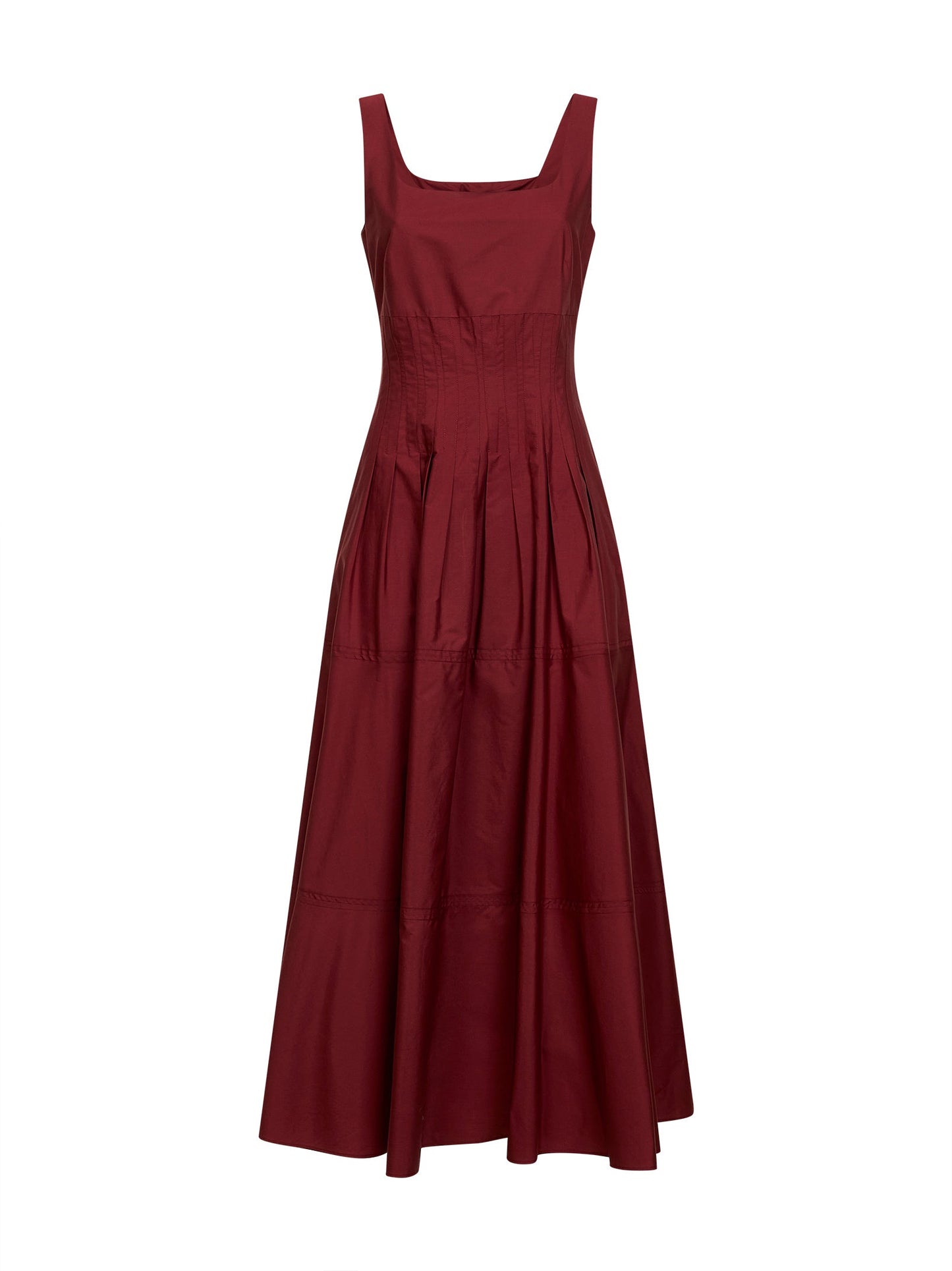 Max Mara Studio Women Brick Red Poplin Mstfeltre Long Dress MAX MARA STUDIO