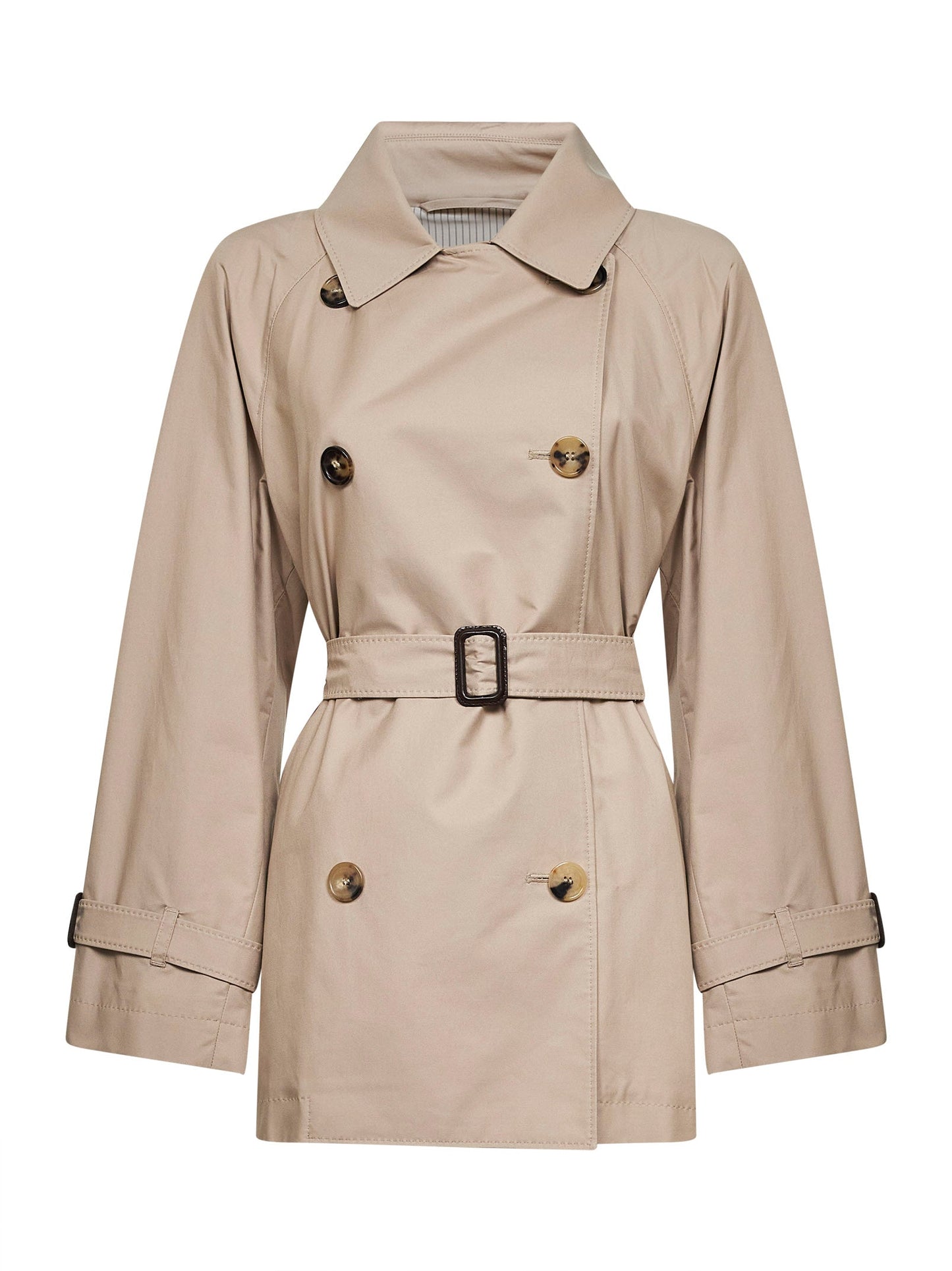 Max Mara The Cube Women Sand Mtccalle Short Double-Breasted Trench Coat MAX MARA THE CUBE