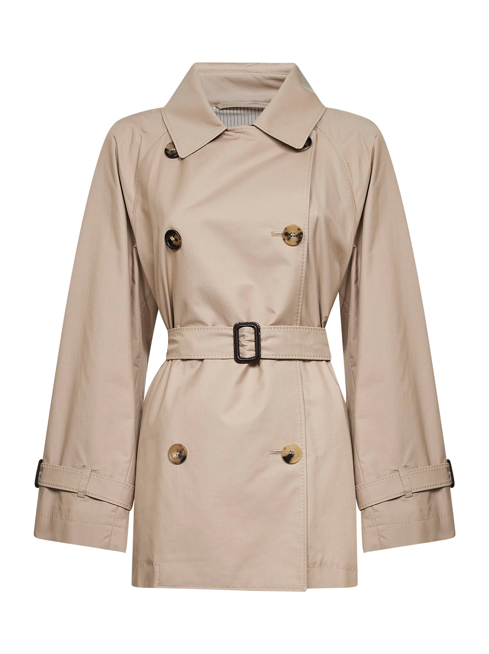 Max Mara The Cube Women Sand Mtccalle Short Double-Breasted Trench Coat MAX MARA THE CUBE