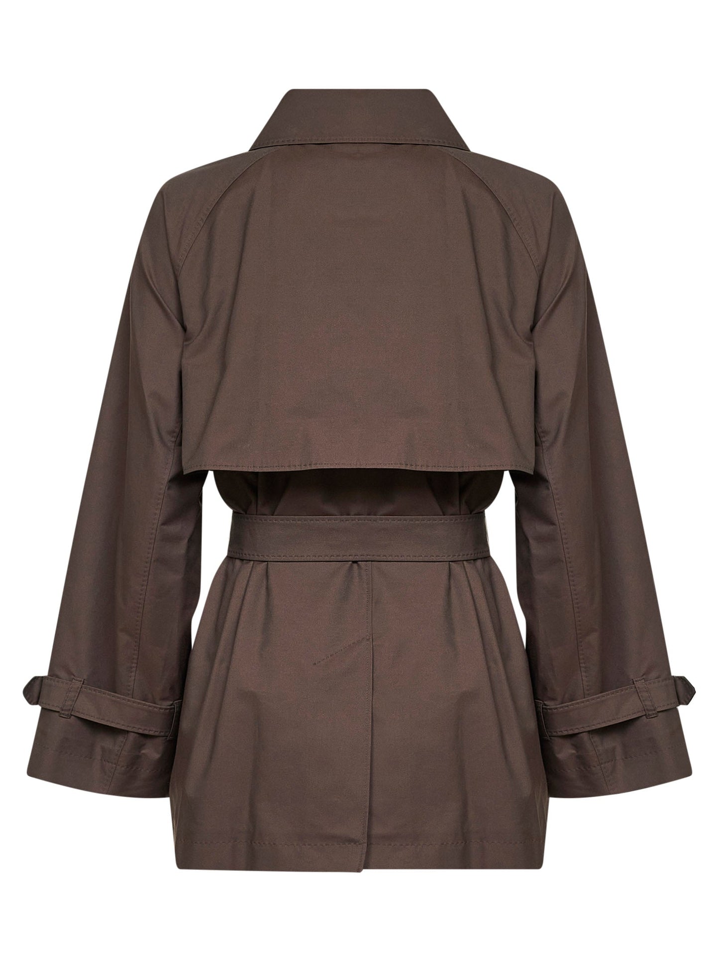 Max Mara The Cube Women Chocolate Mtccalle Short Double-Breasted Trench Coat MAX MARA THE CUBE