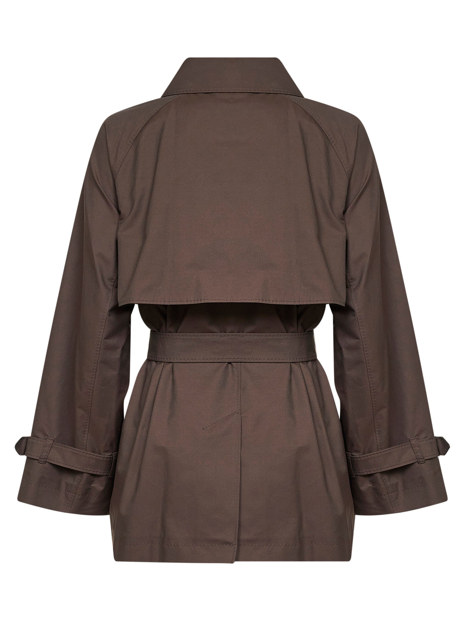 Max Mara The Cube Women Chocolate Mtccalle Short Double-Breasted Trench Coat MAX MARA THE CUBE
