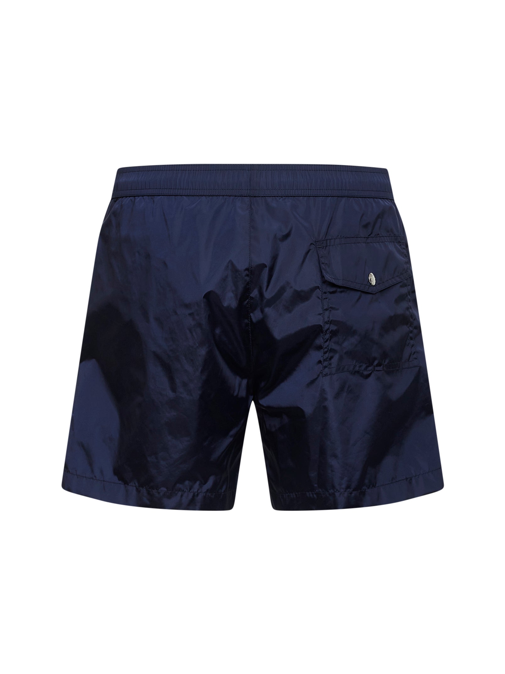 Moncler Men Navy Blue Nylon Logo Patch Swim Shorts MONCLER
