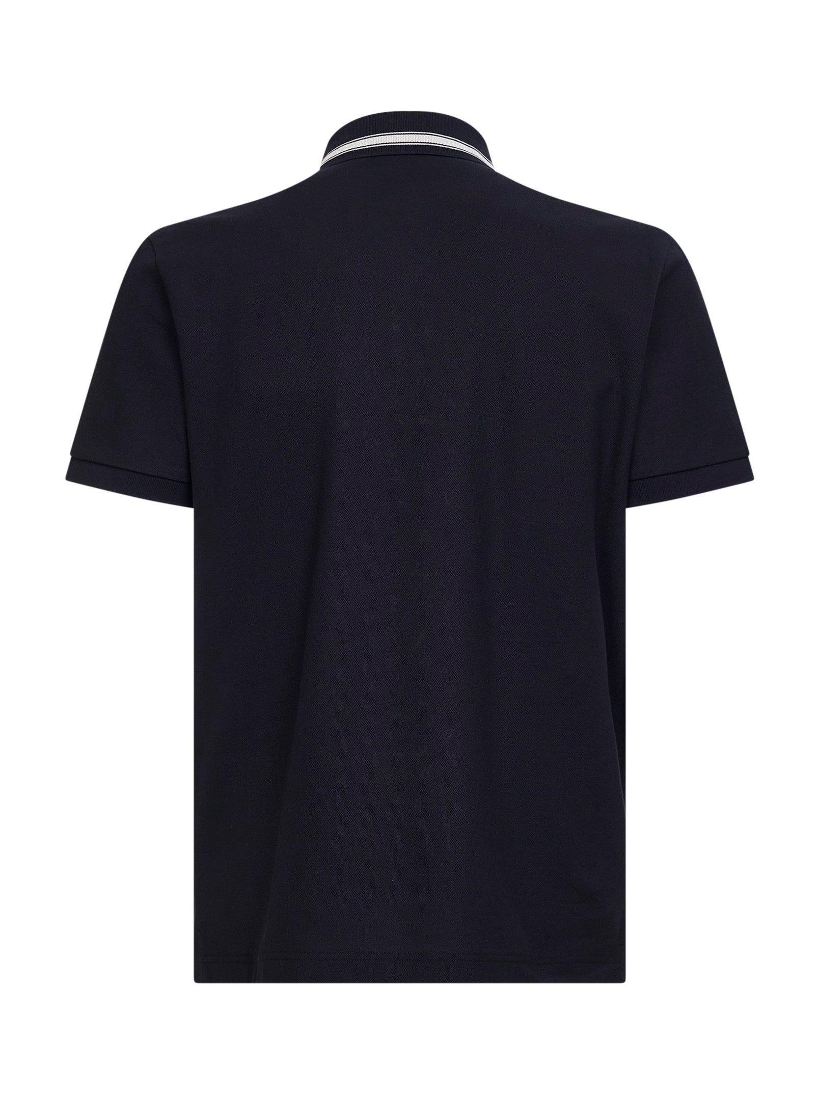 Moncler Men Blue Cotton Pique Polo Shirt With Logo Detail MONCLER