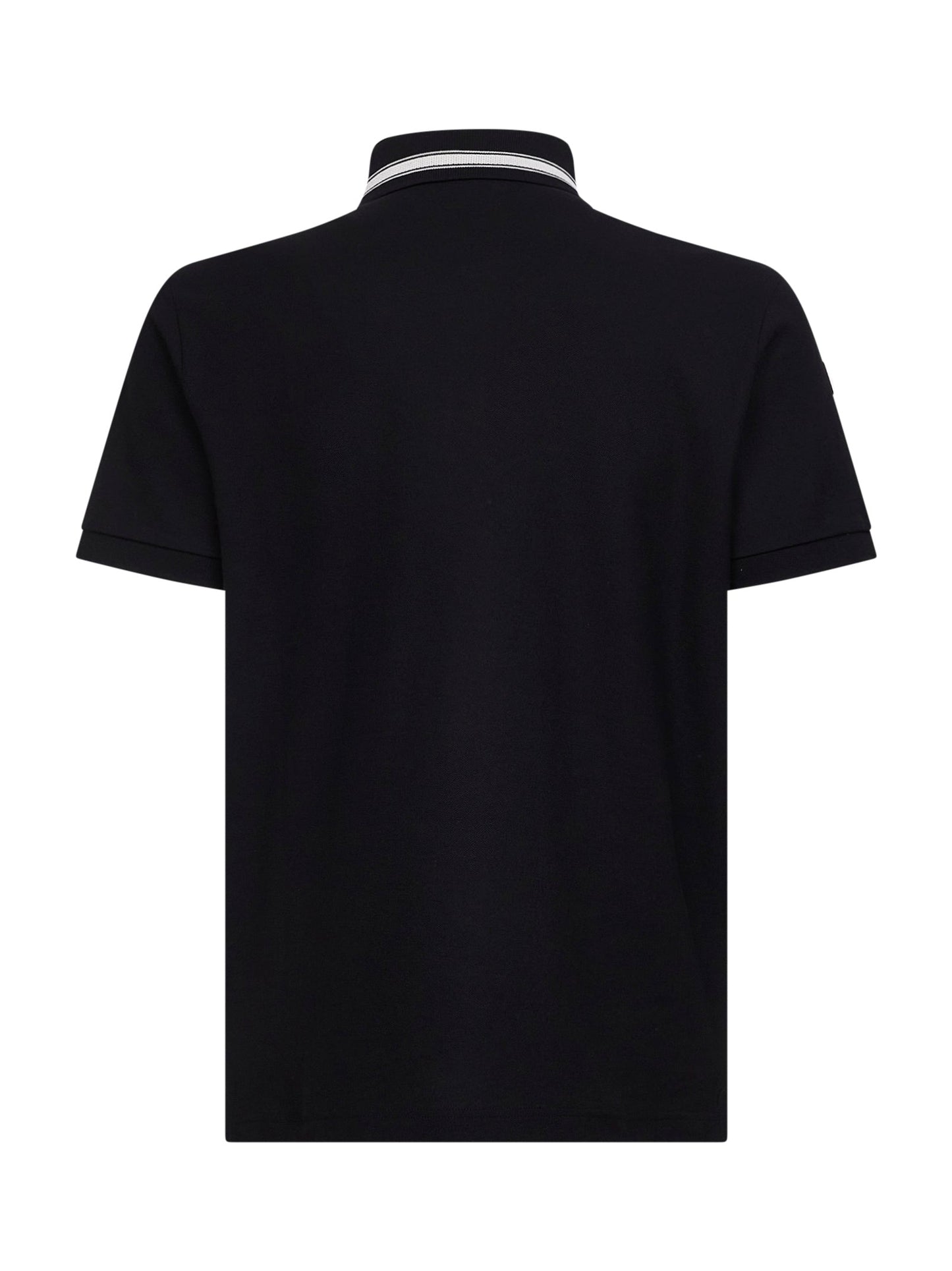 Moncler Men Black Cotton Pique Polo Shirt With Logo Detail MONCLER