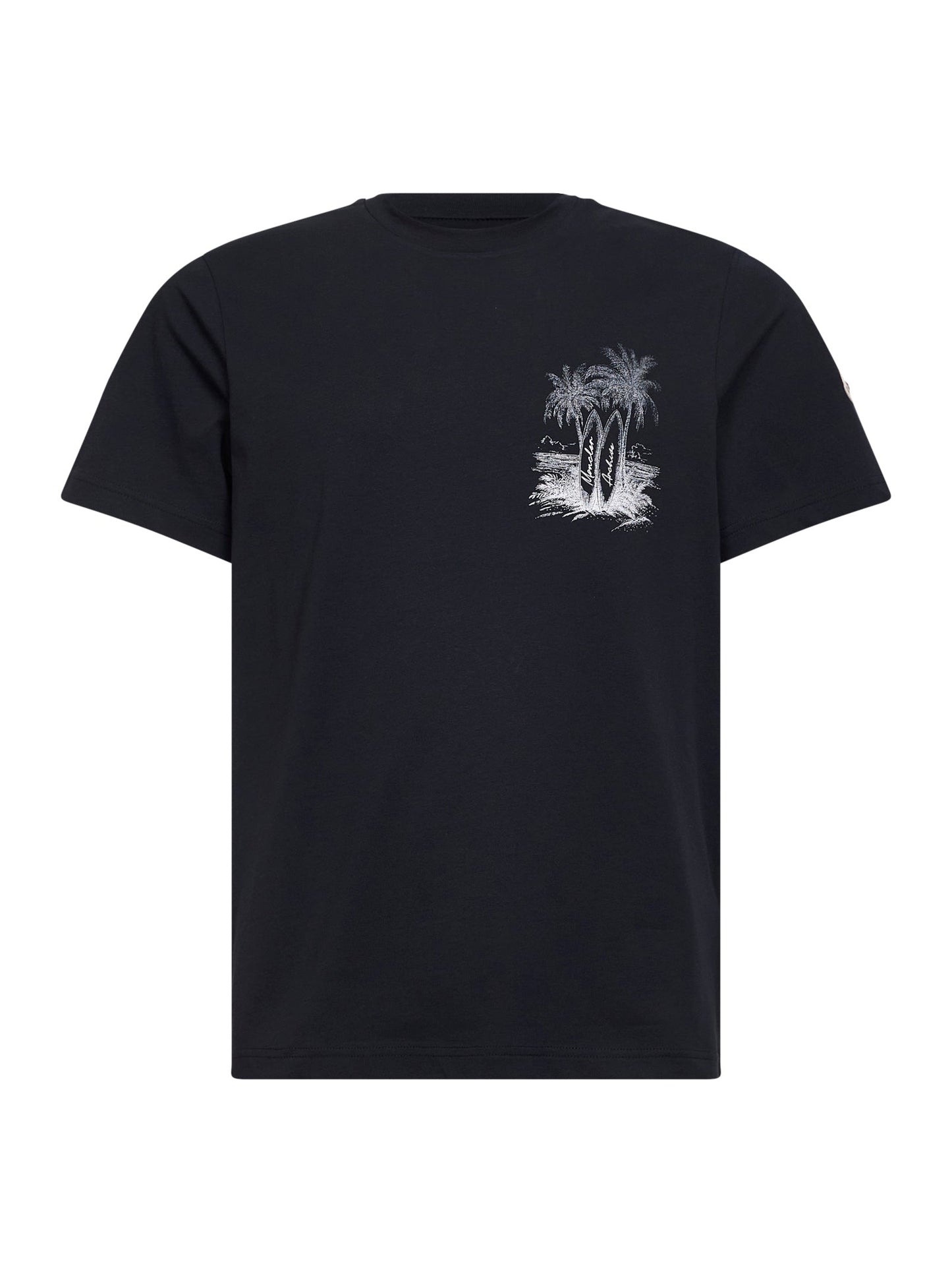 Moncler Men Blue Cotton Jersey Printed T-Shirt MONCLER