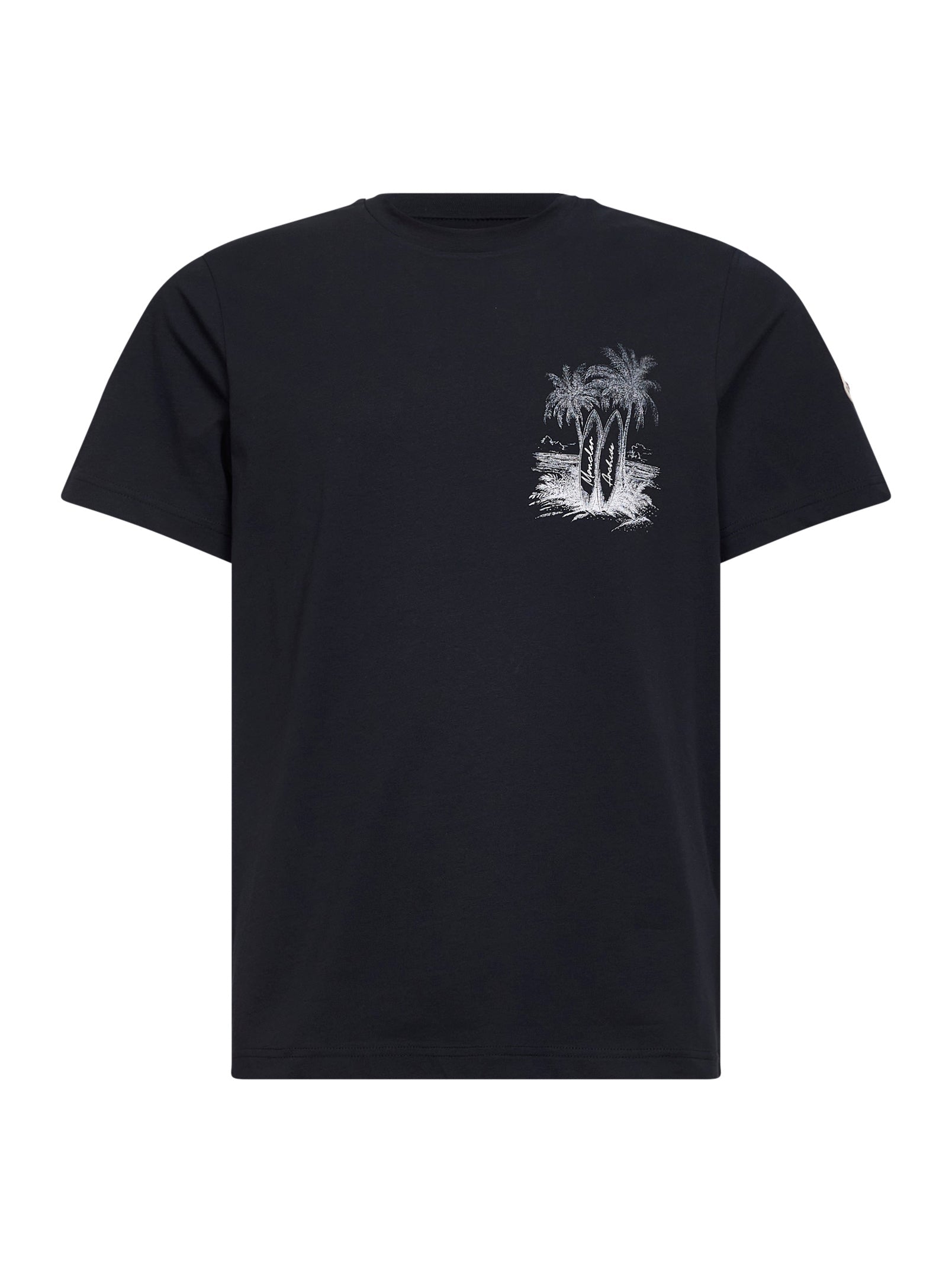 Moncler Men Blue Cotton Jersey Printed T-Shirt MONCLER