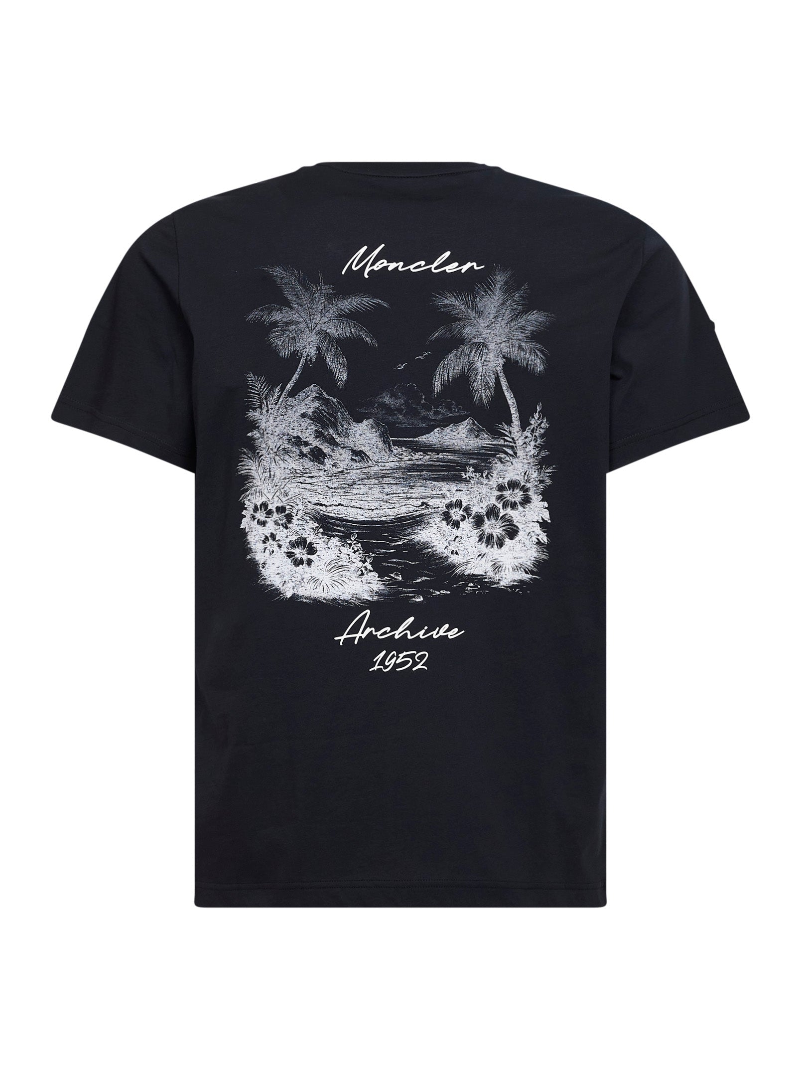 Moncler Men Blue Cotton Jersey Printed T-Shirt MONCLER