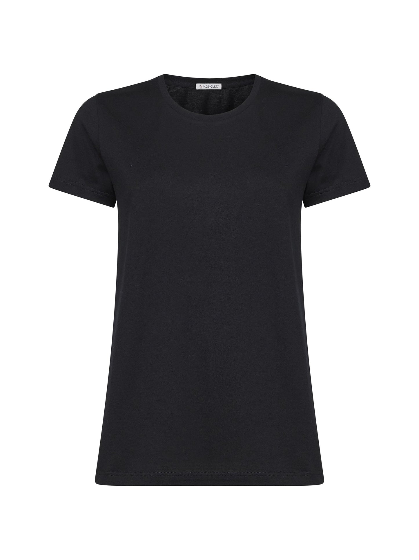 Moncler Women Black Cotton Jersey Logo Patch T-Shirt MONCLER