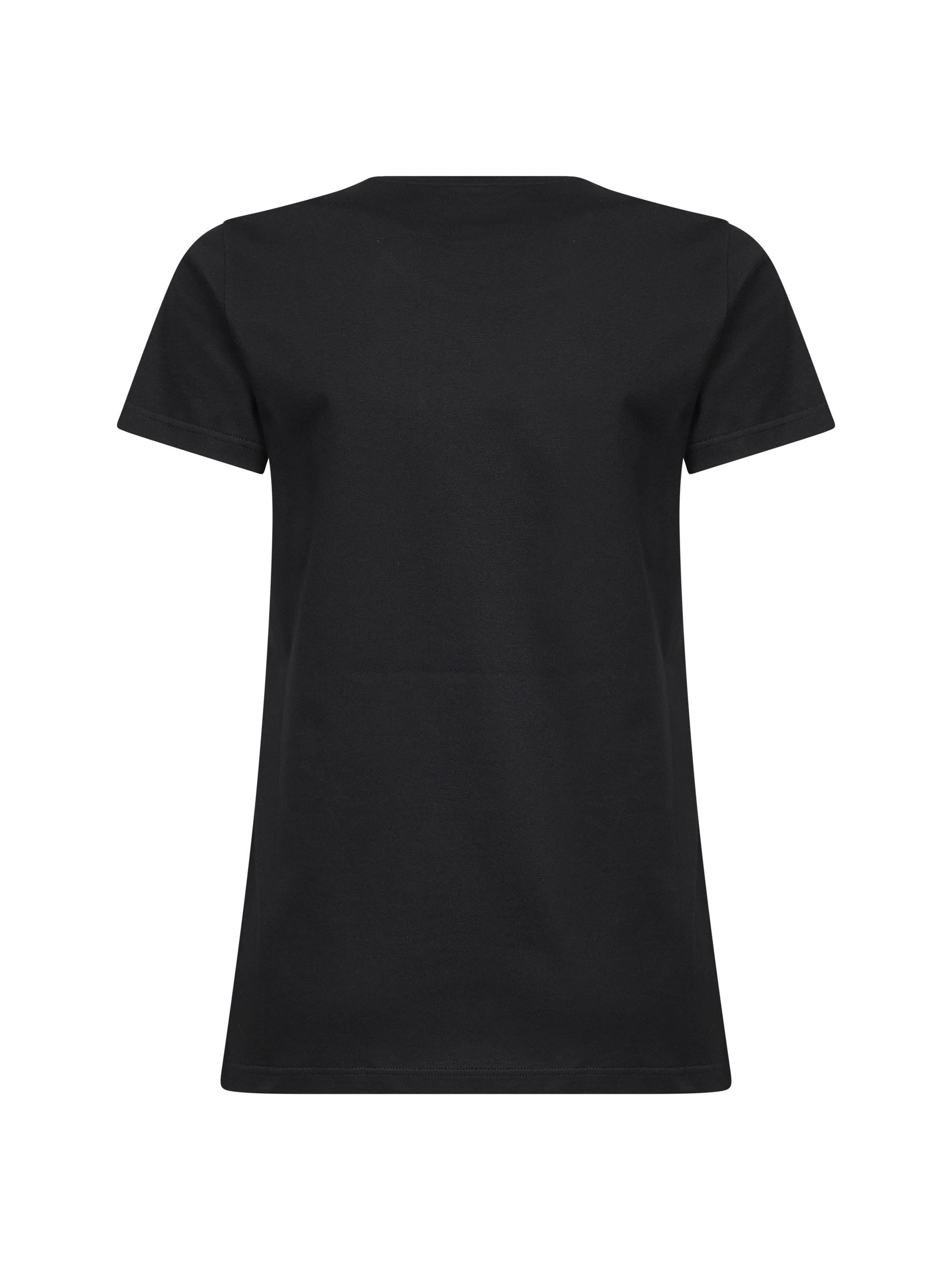 Moncler Women Black Cotton Jersey Logo Patch T-Shirt MONCLER
