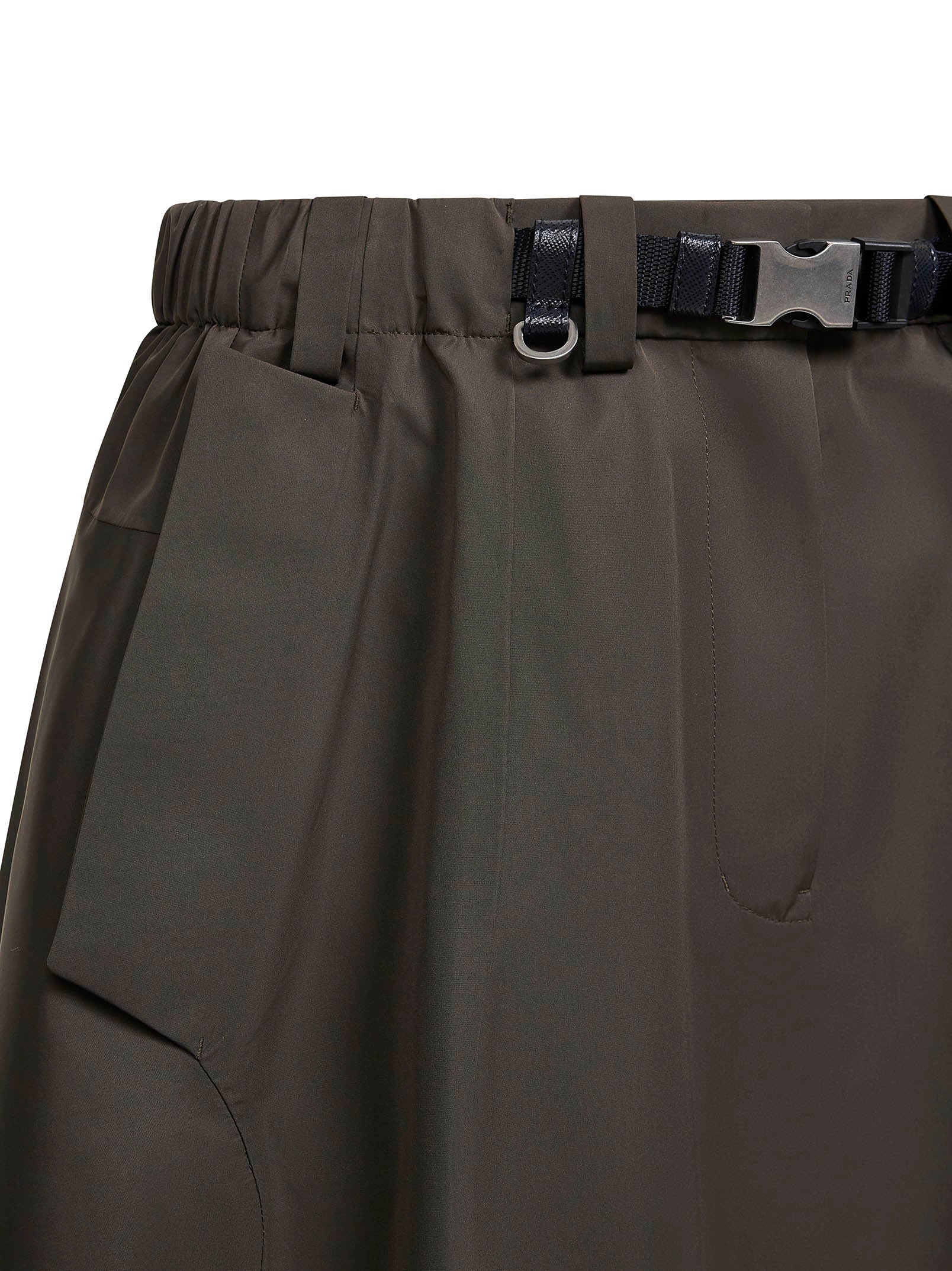 Prada Abbigliamento Women Green Technical Canvas Circle Midi Skirt PRADA