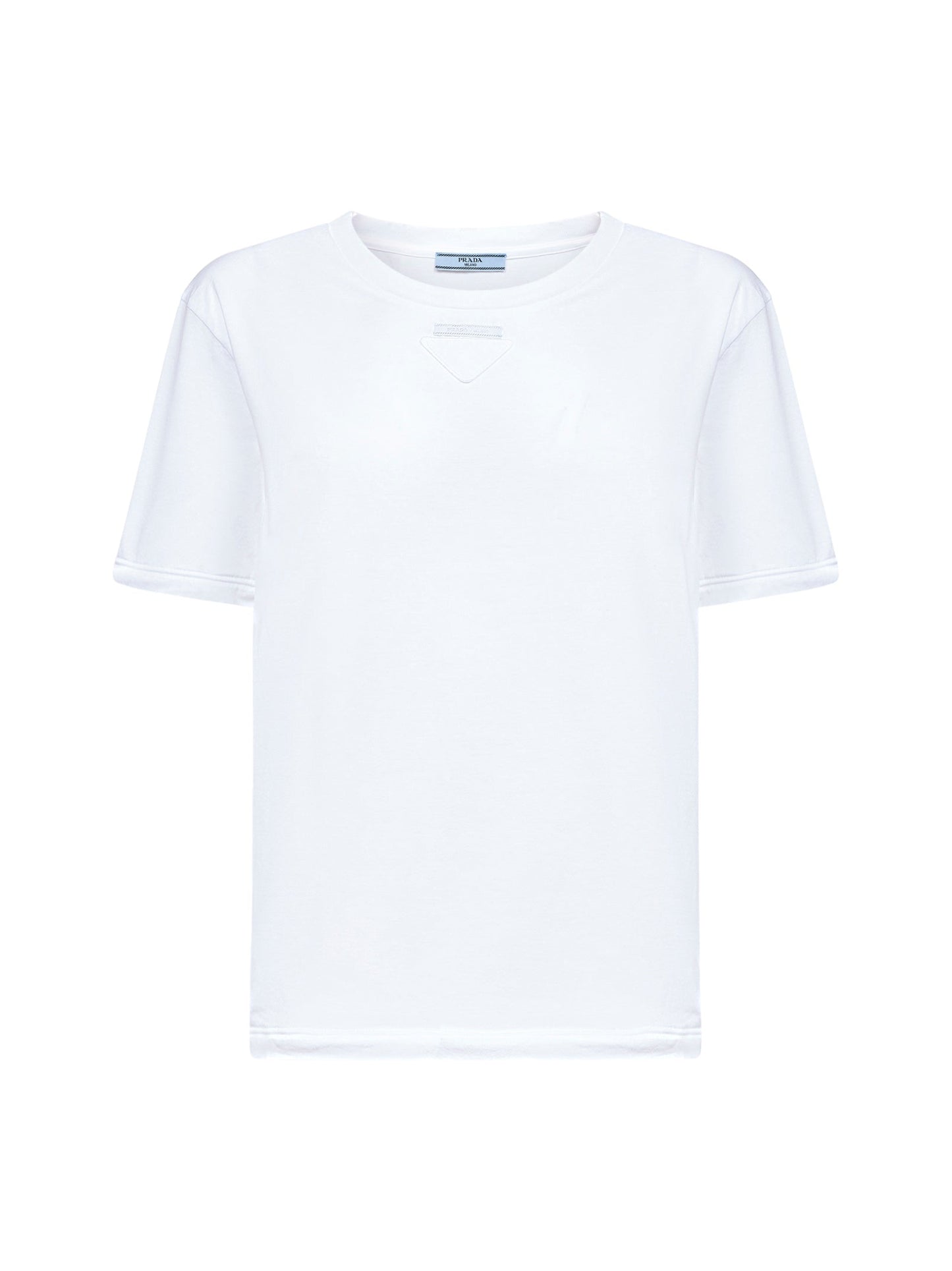 Prada Abbigliamento Women White Cotton Jersey Logo T-Shirt PRADA