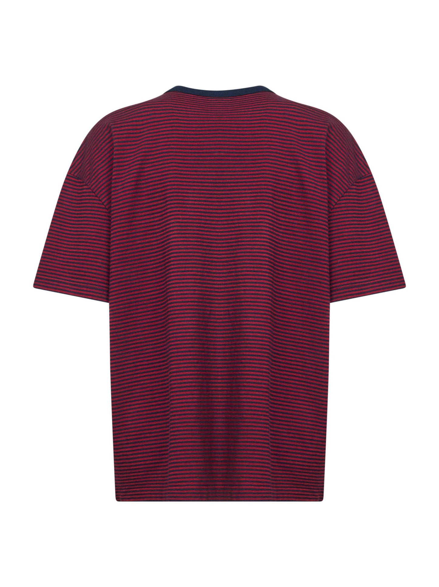 Prada Abbigliamento Women Red And Blue Striped Cotton Jersey T-Shirt PRADA