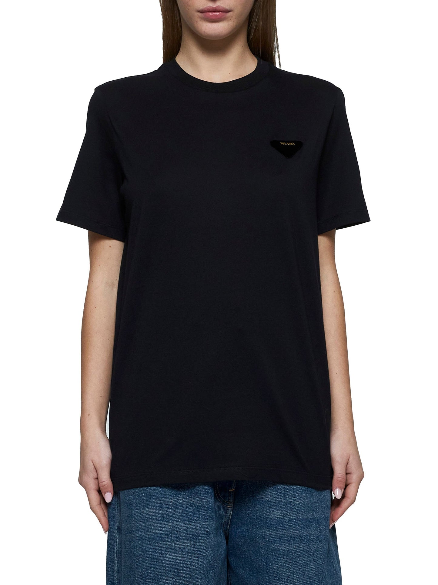Prada Abbigliamento Women Logo Cotton T-Shirt PRADA