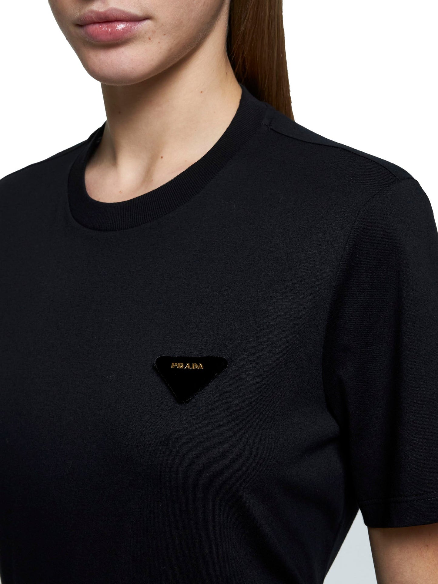 Prada Abbigliamento Women Logo Cotton T-Shirt PRADA