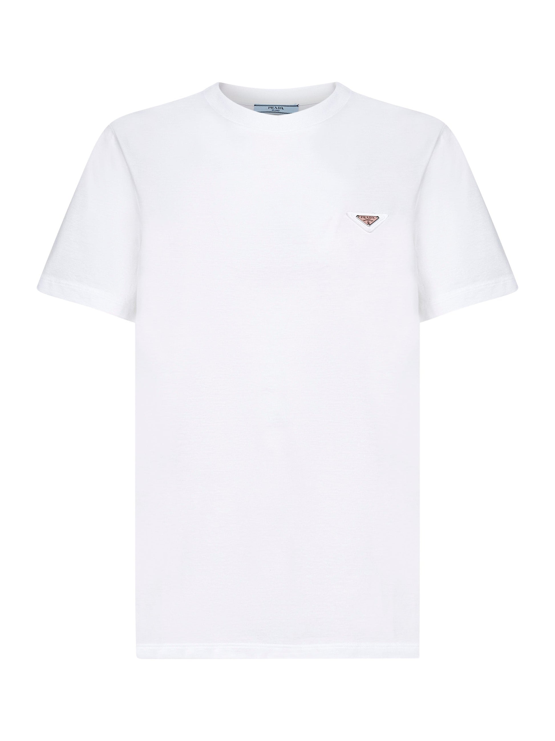 Prada Abbigliamento Women White Jersey Logo T-Shirt PRADA