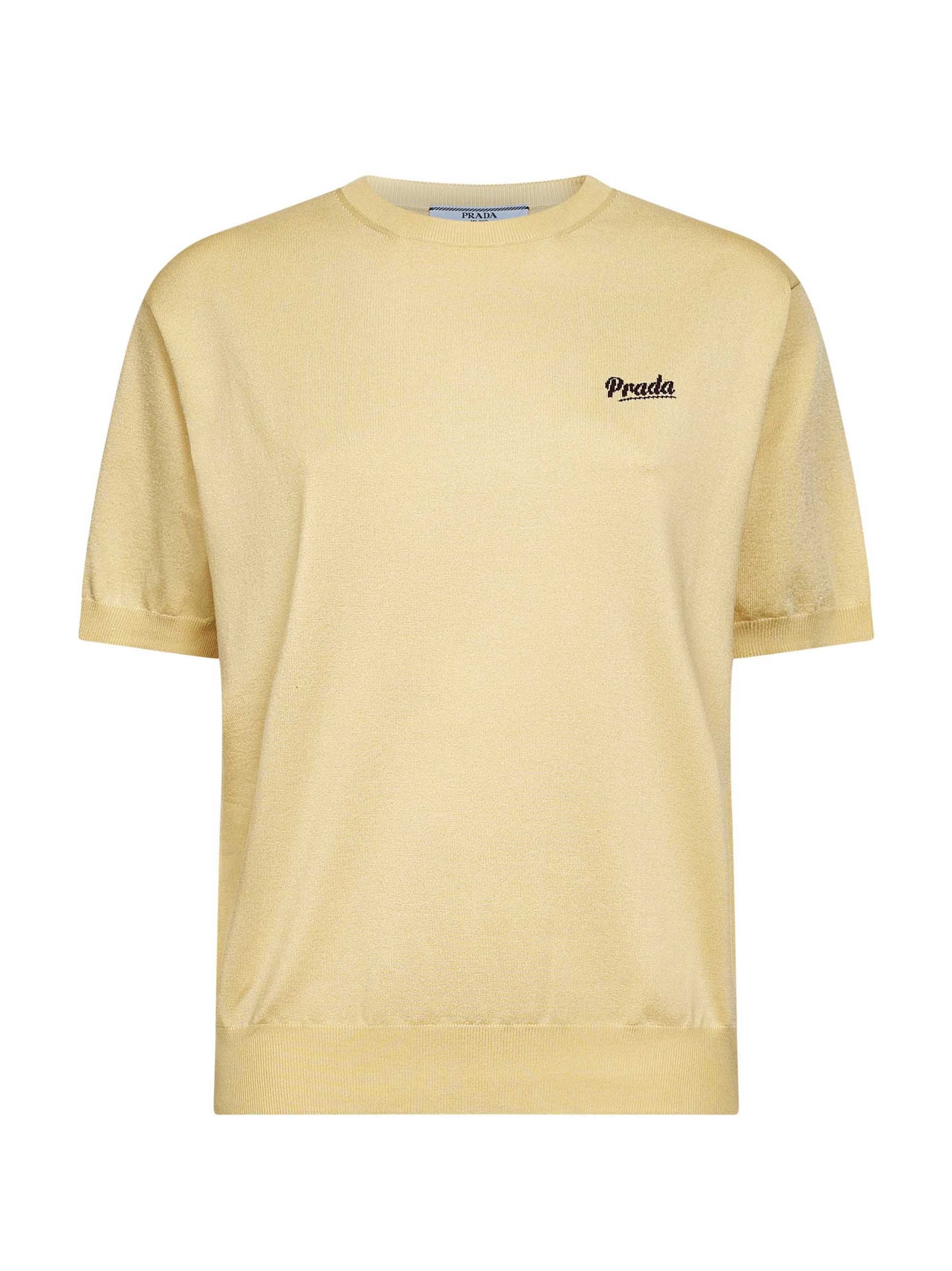 Prada Abbigliamento Women Cream Cotton And Silk Sweater PRADA