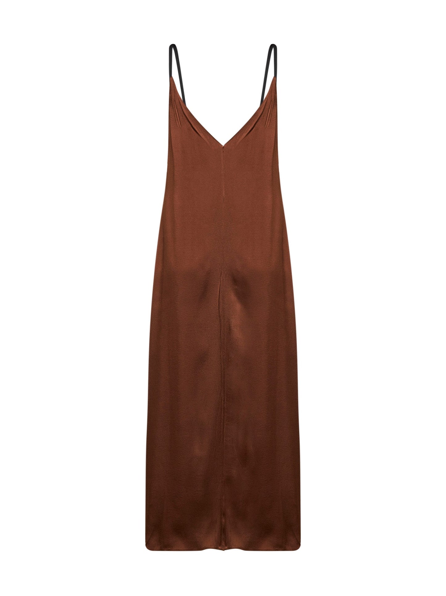 Prada Abbigliamento Women Tobacco Satin Long Dress PRADA