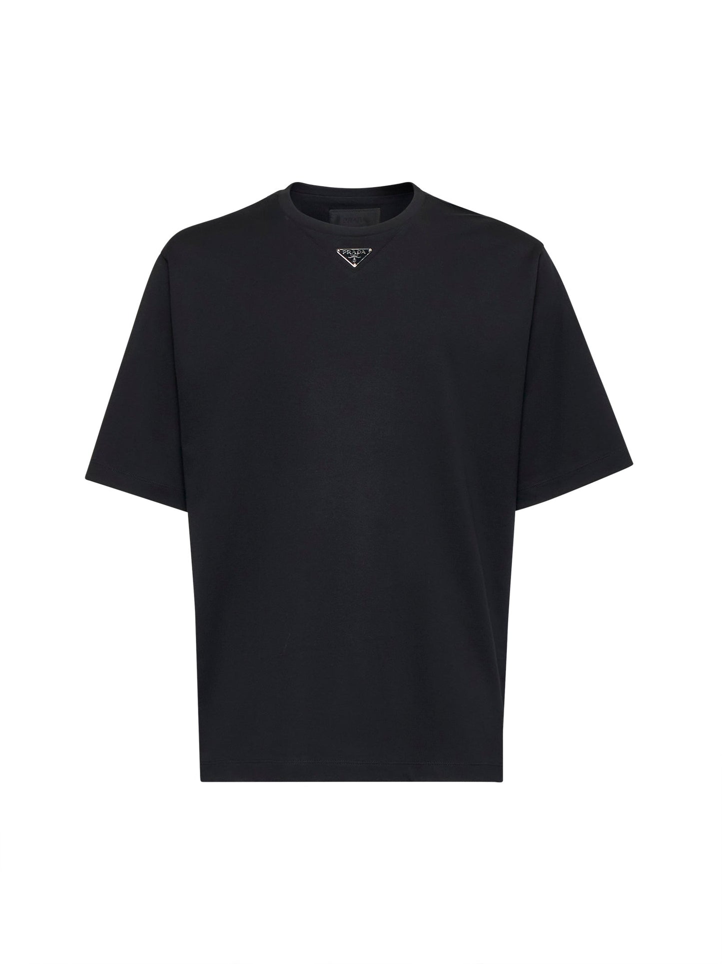 Prada Abbigliamento Men Oversized Black Cotton Logo T-Shirt PRADA