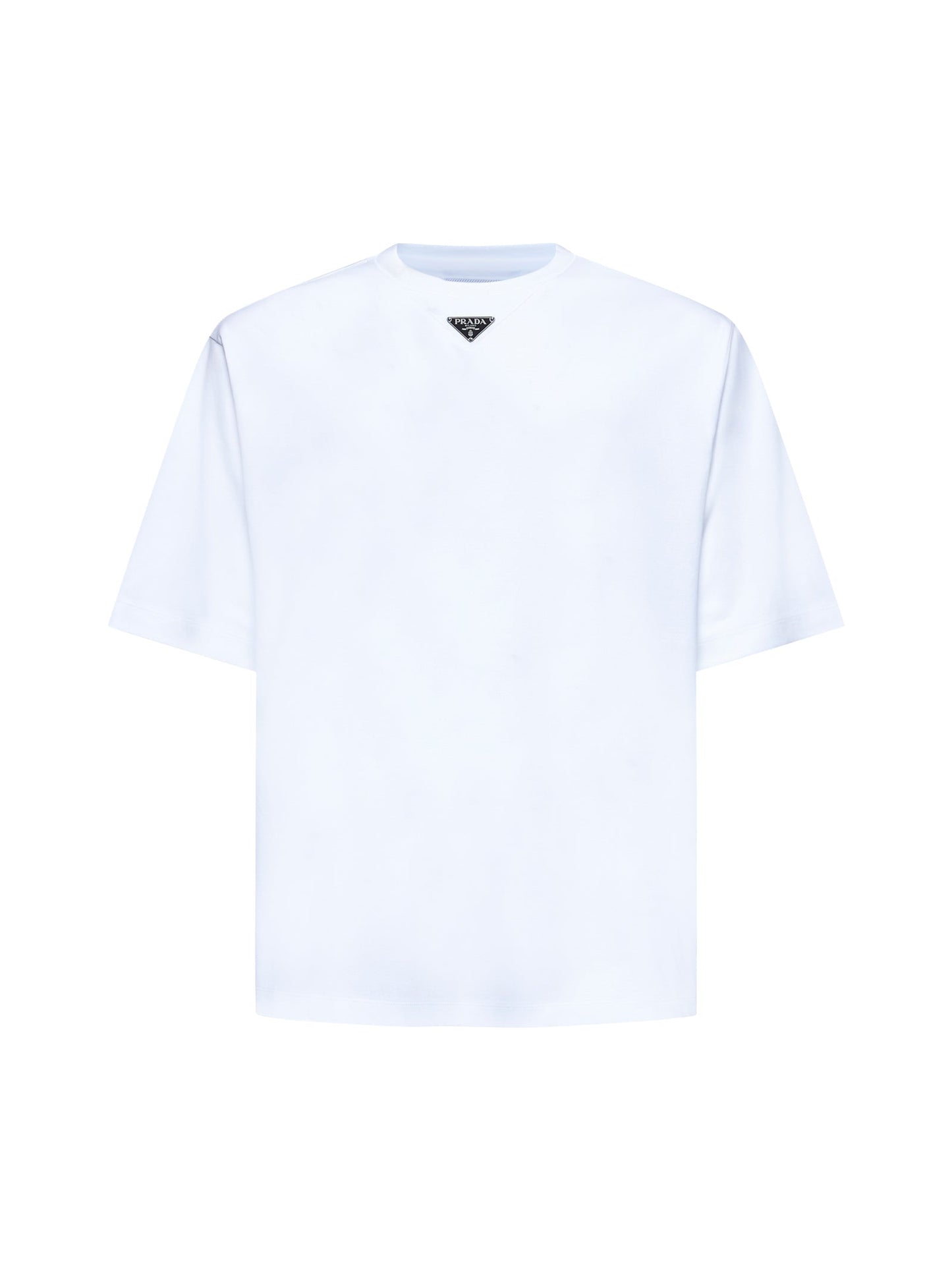 Prada Abbigliamento Men Oversized White Cotton Logo T-Shirt PRADA