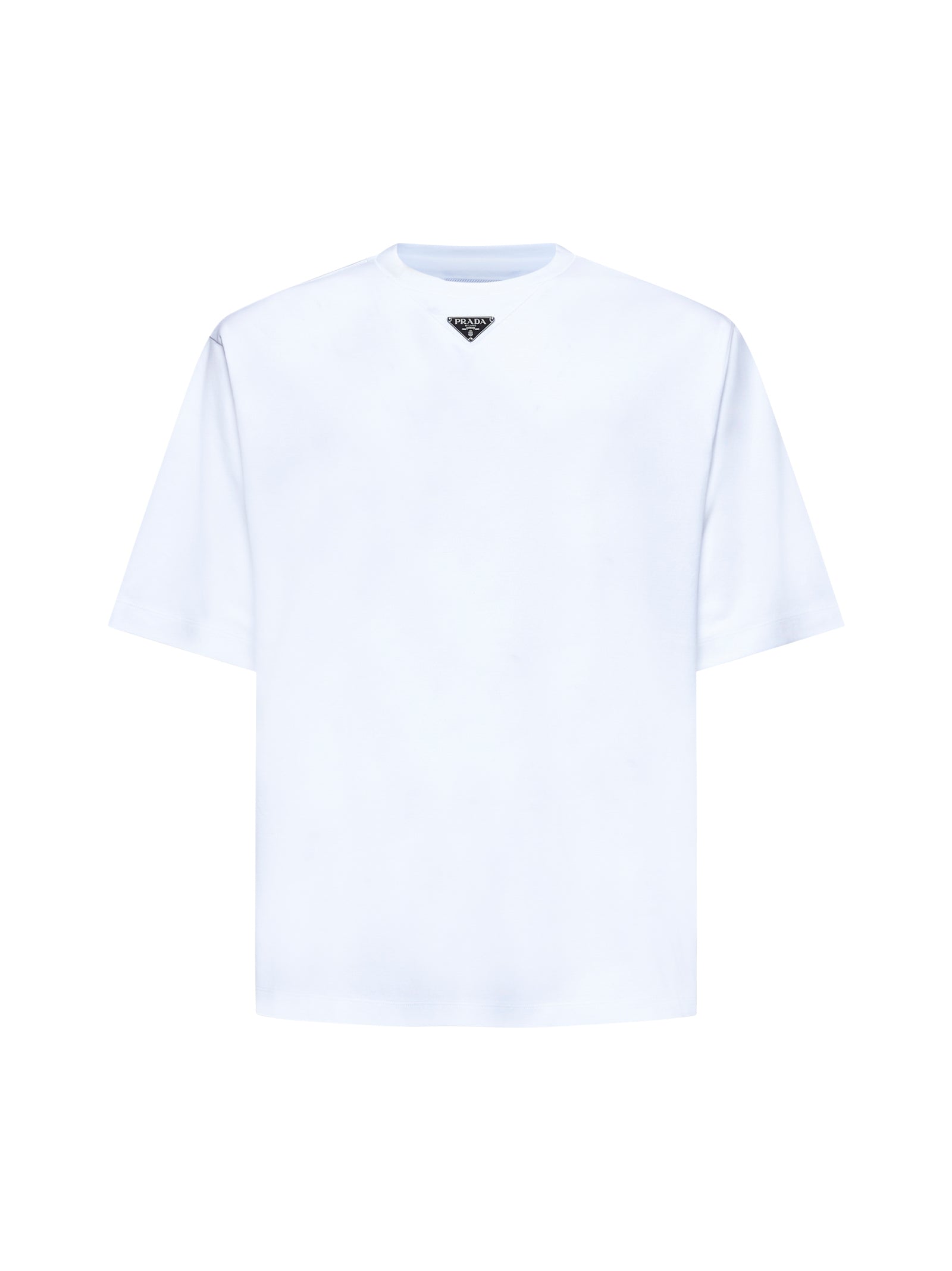 Prada Abbigliamento Men Oversized White Cotton Logo T-Shirt PRADA