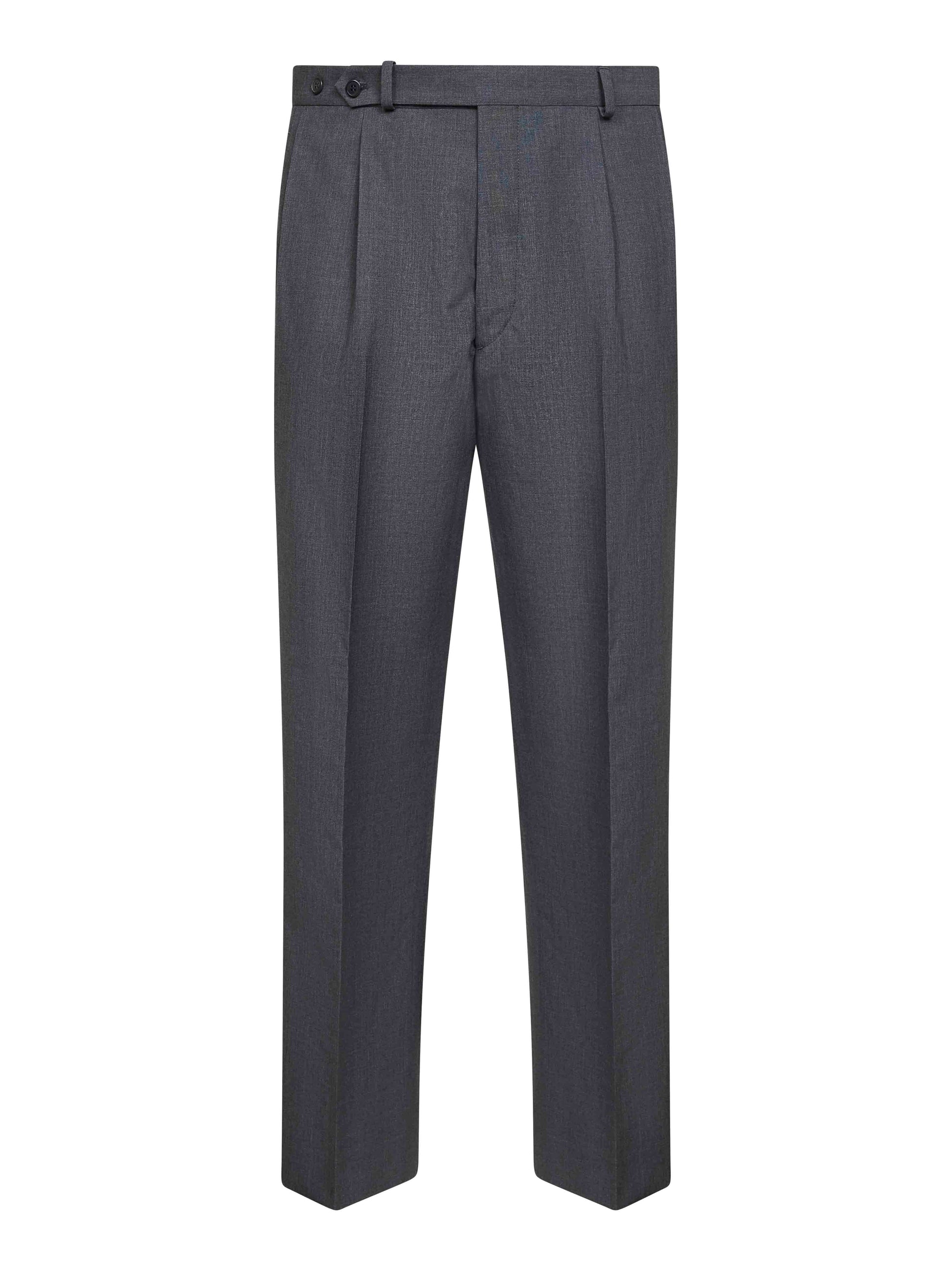 Prada Abbigliamento Men Slate Virgin Wool Blend Trousers PRADA