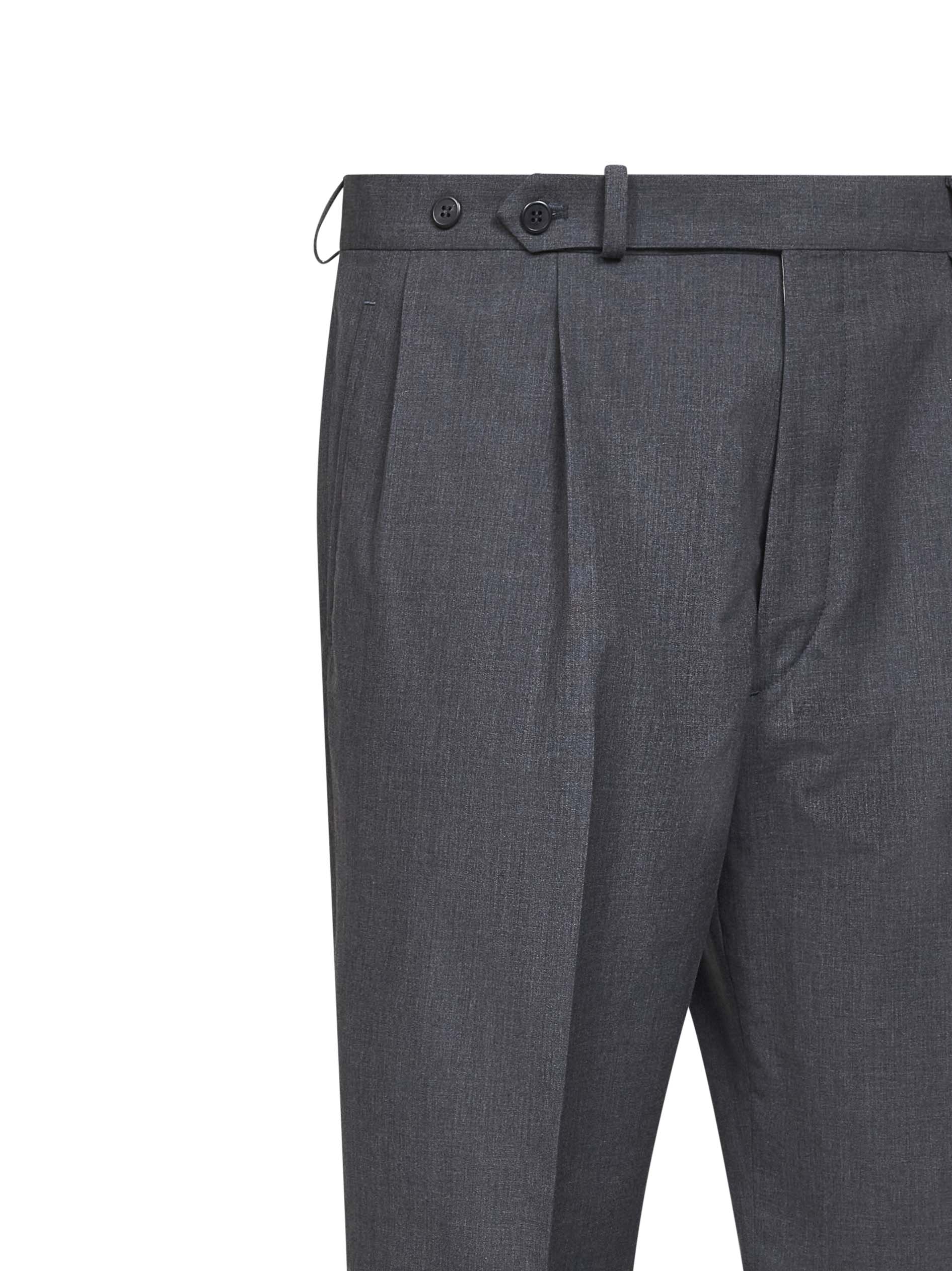Prada Abbigliamento Men Slate Virgin Wool Blend Trousers PRADA