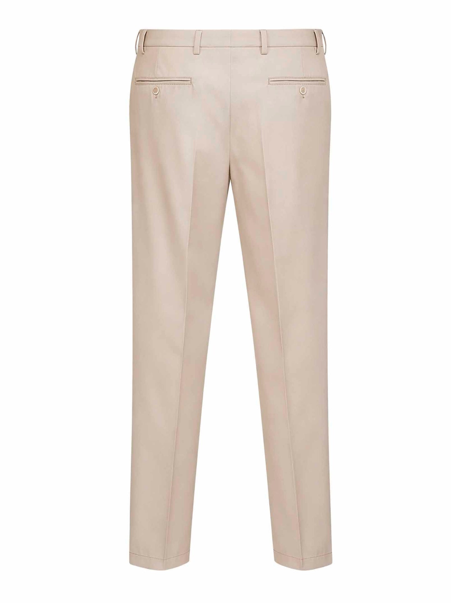 Prada Abbigliamento Men Sand Cotton Trousers With Key Ring PRADA