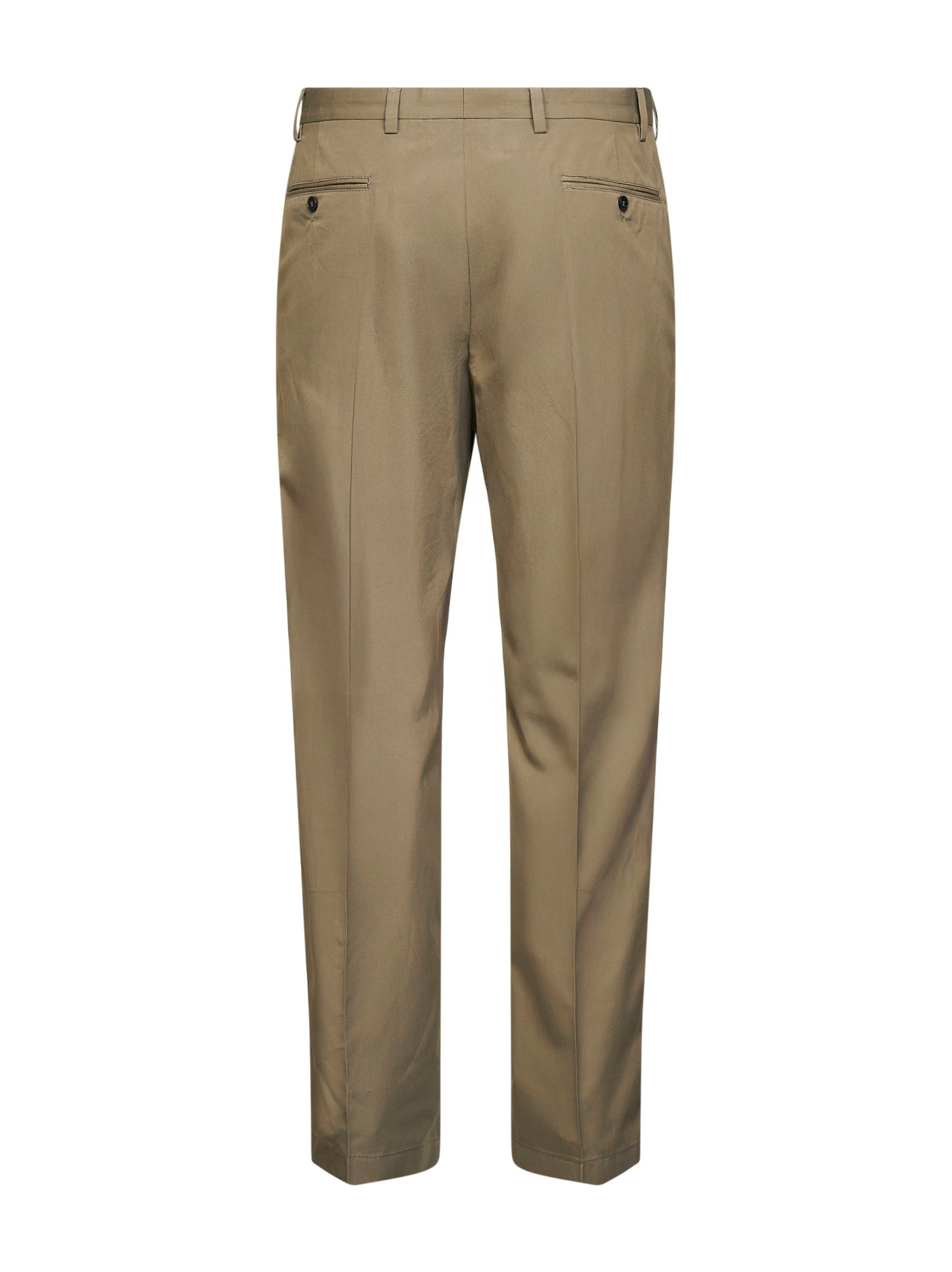 Prada Abbigliamento Men Clay Cotton Trousers With Key Ring PRADA