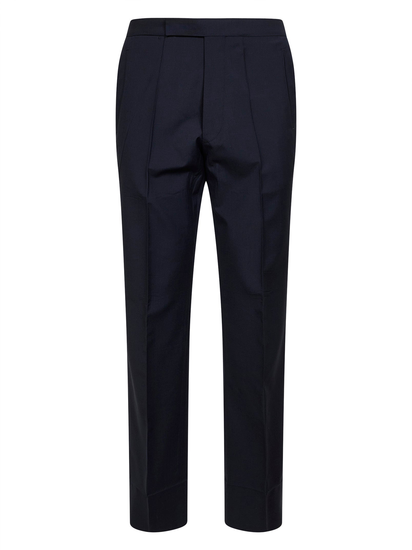 Prada Abbigliamento Men Blue Wool And Mohair Tailored Trousers PRADA