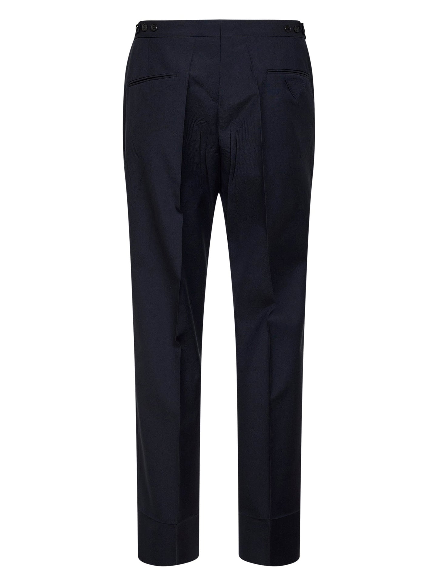 Prada Abbigliamento Men Blue Wool And Mohair Tailored Trousers PRADA