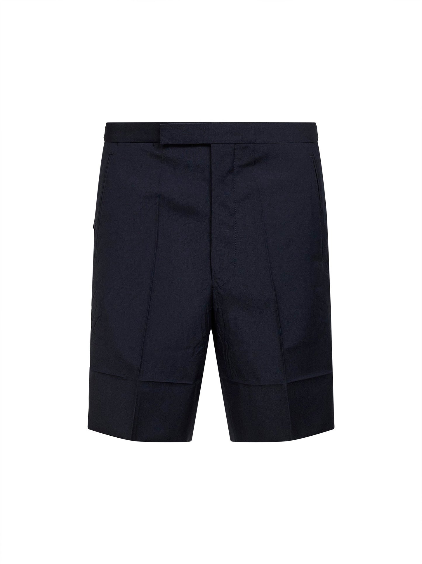 Prada Abbigliamento Men Blue Wool And Mohair Tailored Bermuda Shorts PRADA