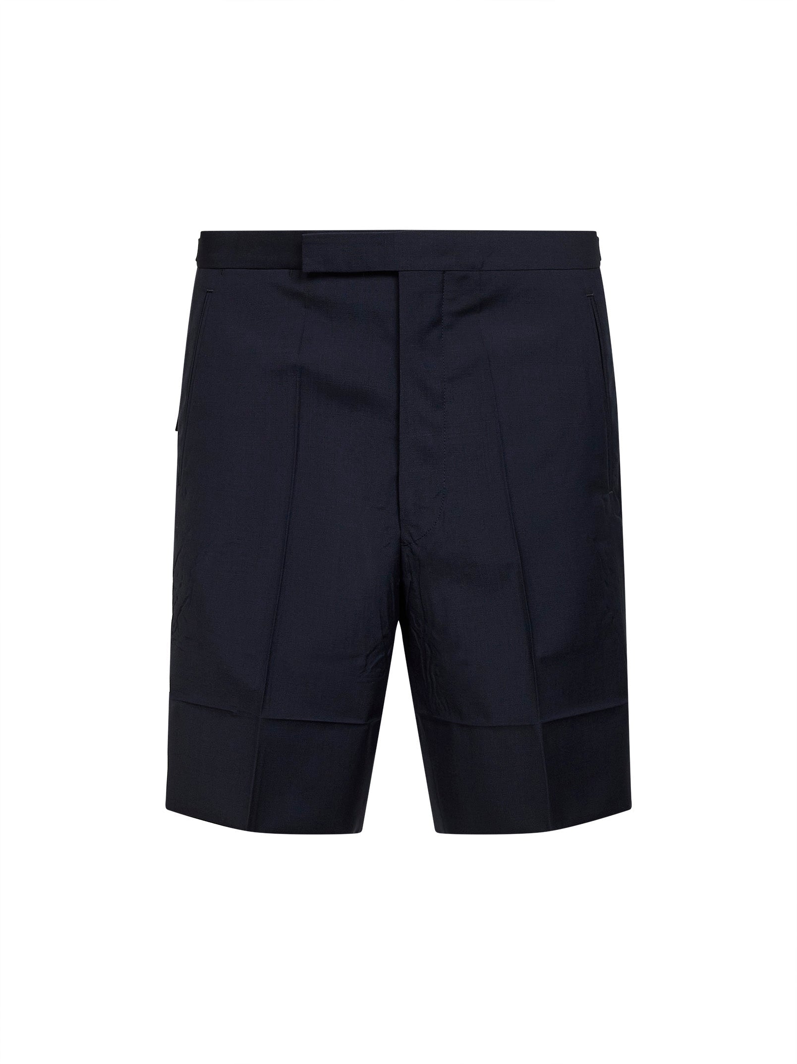 Prada Abbigliamento Men Blue Wool And Mohair Tailored Bermuda Shorts PRADA