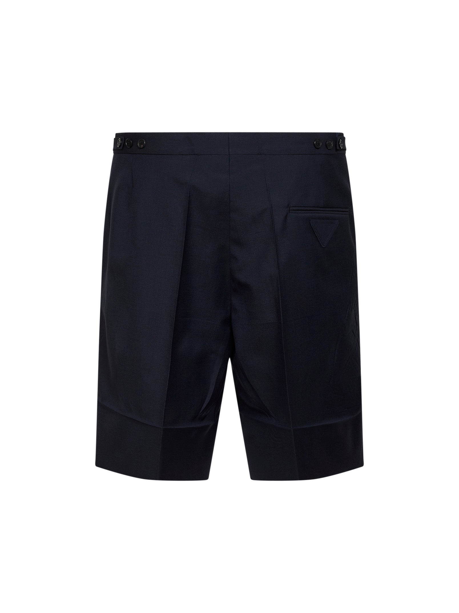 Prada Abbigliamento Men Blue Wool And Mohair Tailored Bermuda Shorts PRADA