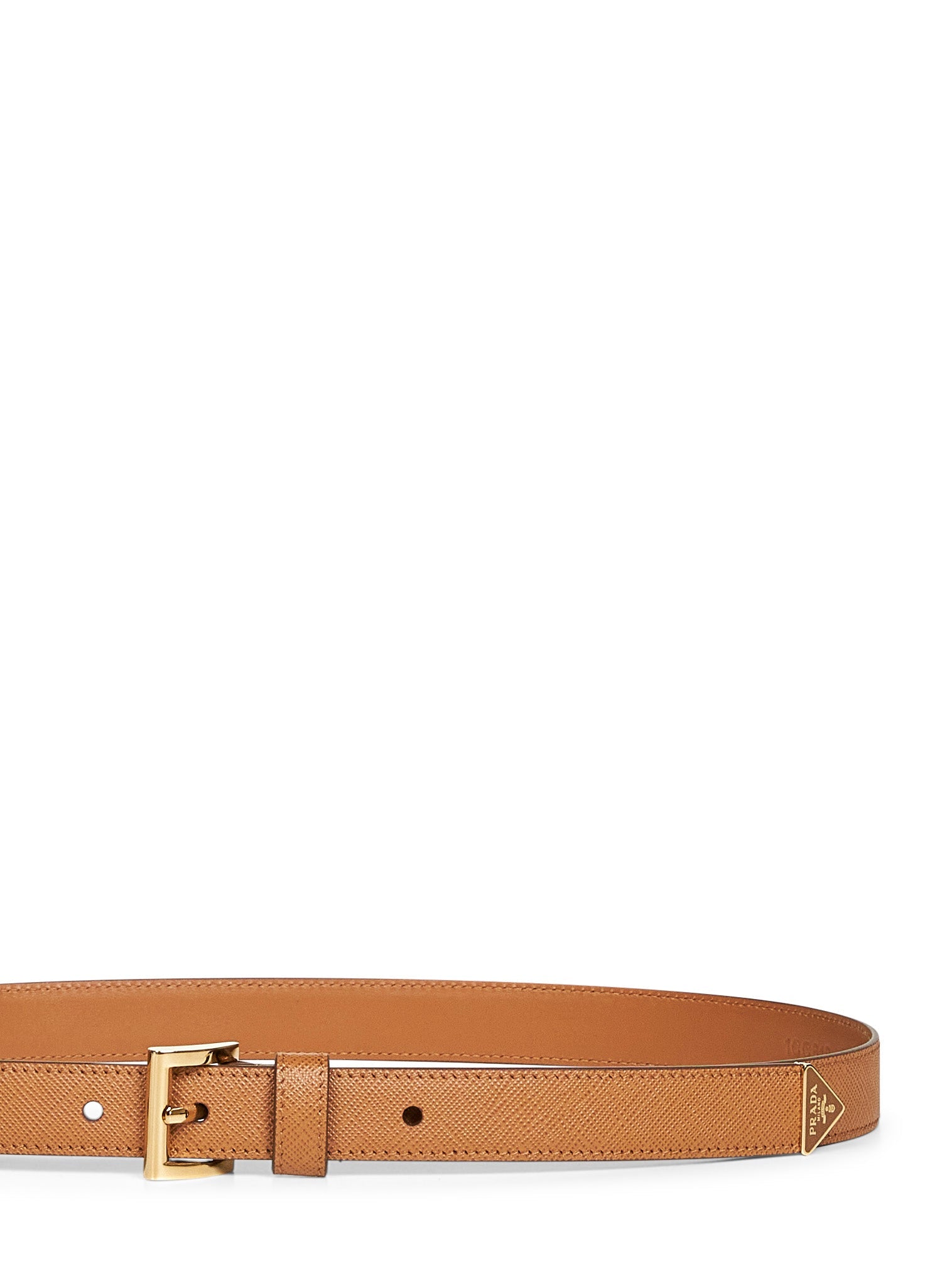 Prada Accessori Pelletteria Women Caramel Saffiano Leather Belt PRADA
