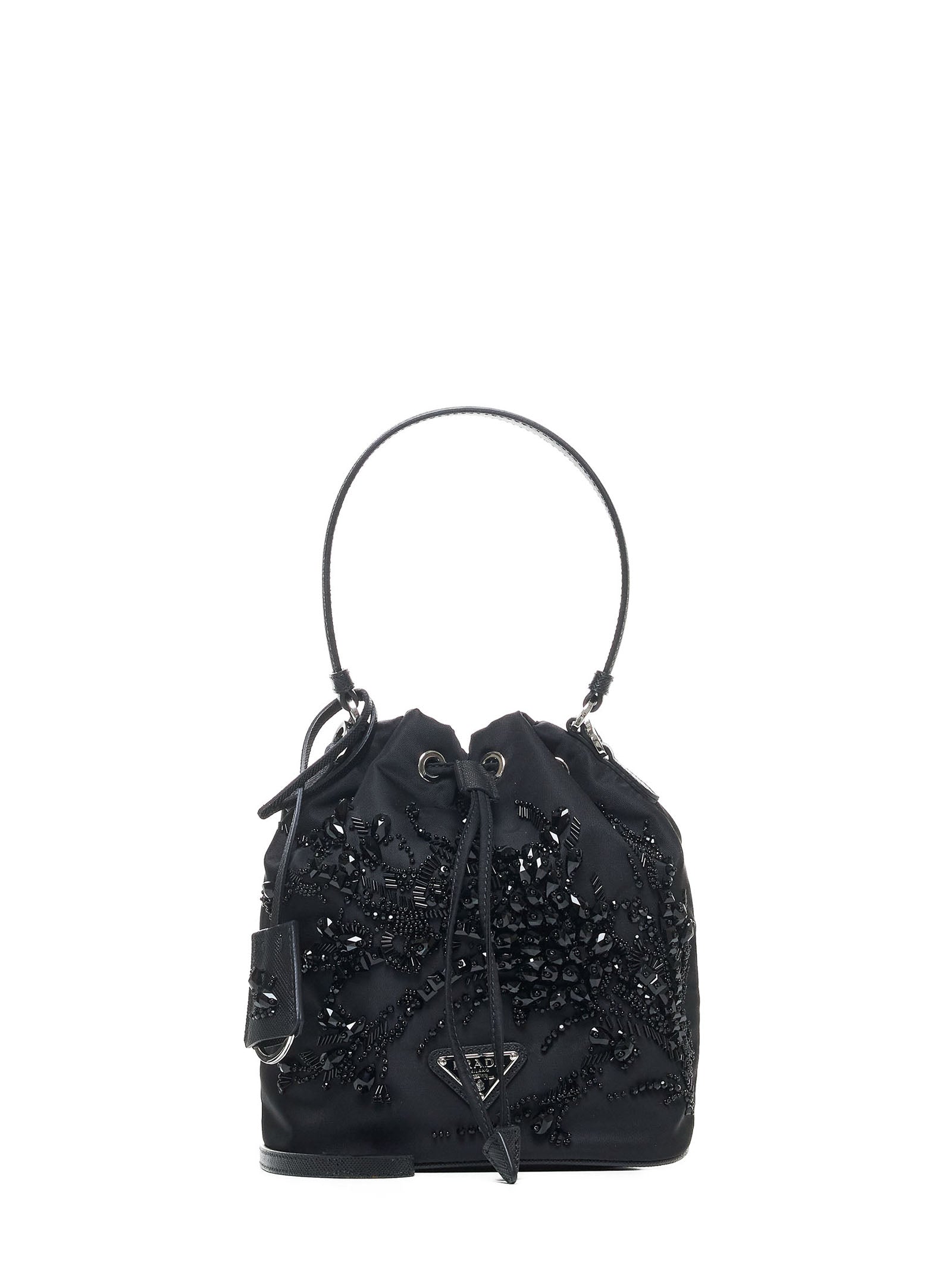 Prada Borse Women Crystals Re-Nylon Mini Bucket Bag PRADA