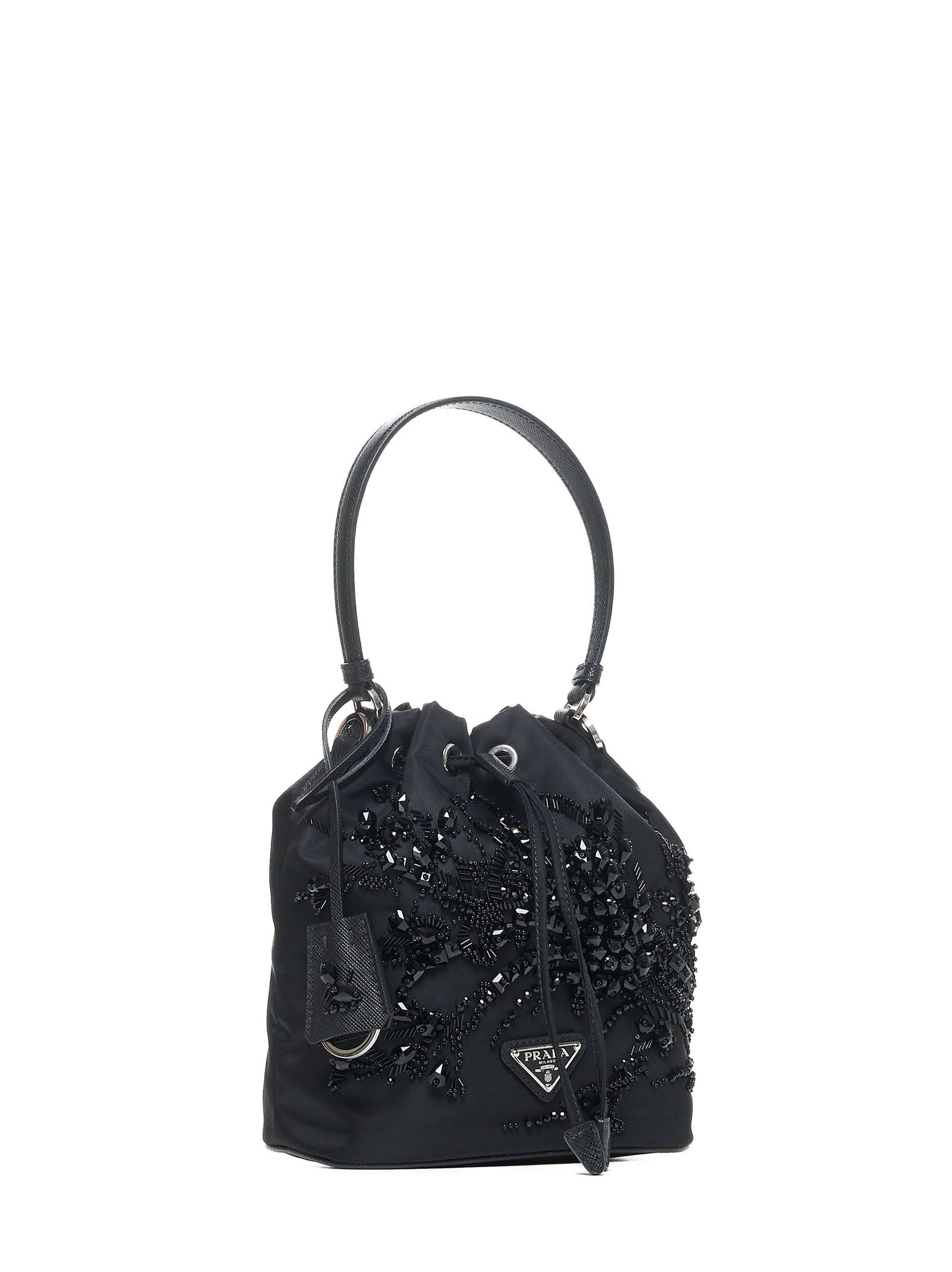 Prada Borse Women Crystals Re-Nylon Mini Bucket Bag PRADA