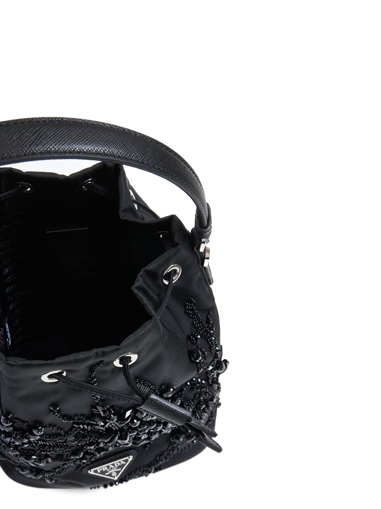Prada Borse Women Crystals Re-Nylon Mini Bucket Bag PRADA