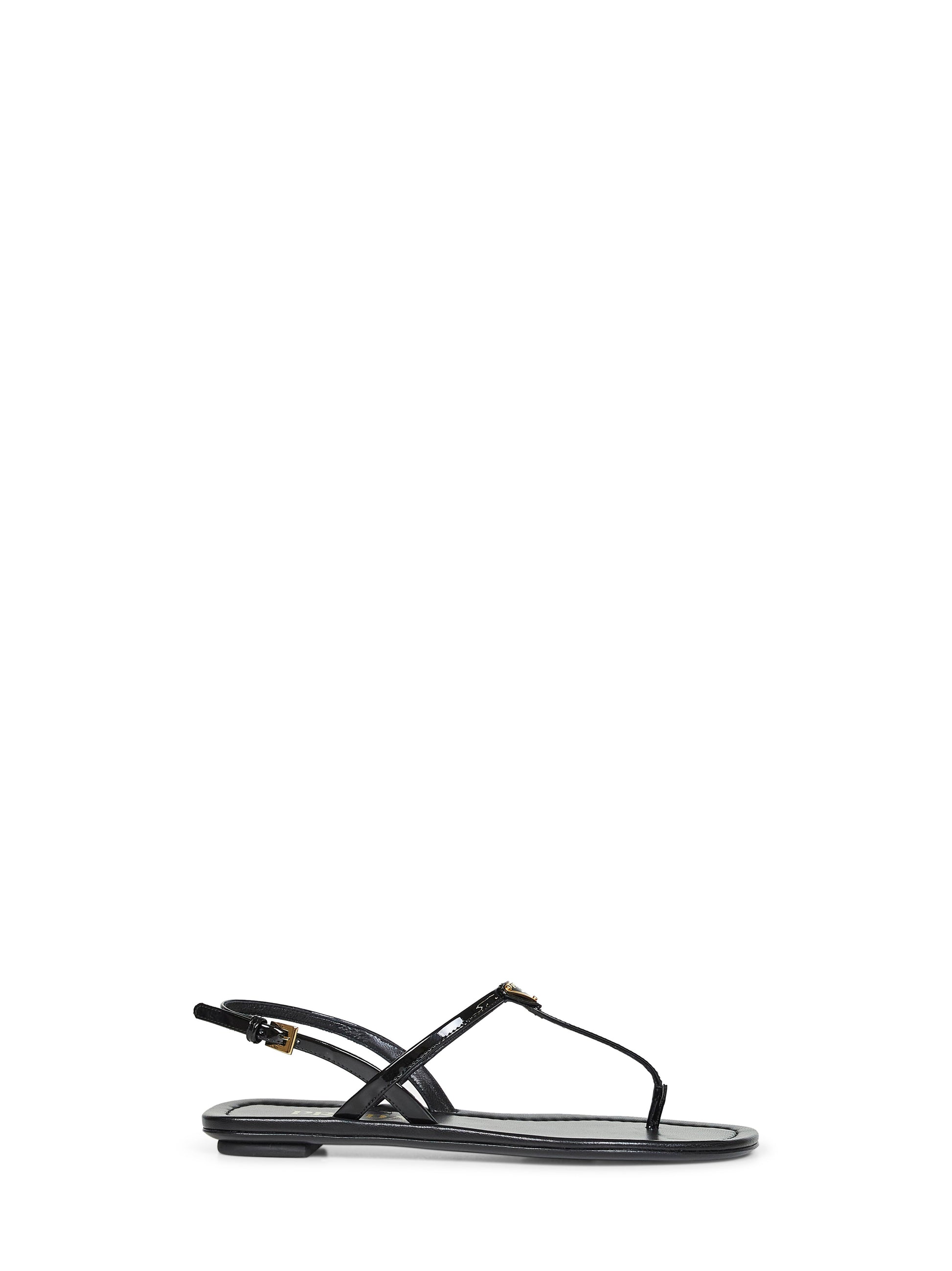 Prada Calzature Women Black Patent Leather Thong Sandals PRADA