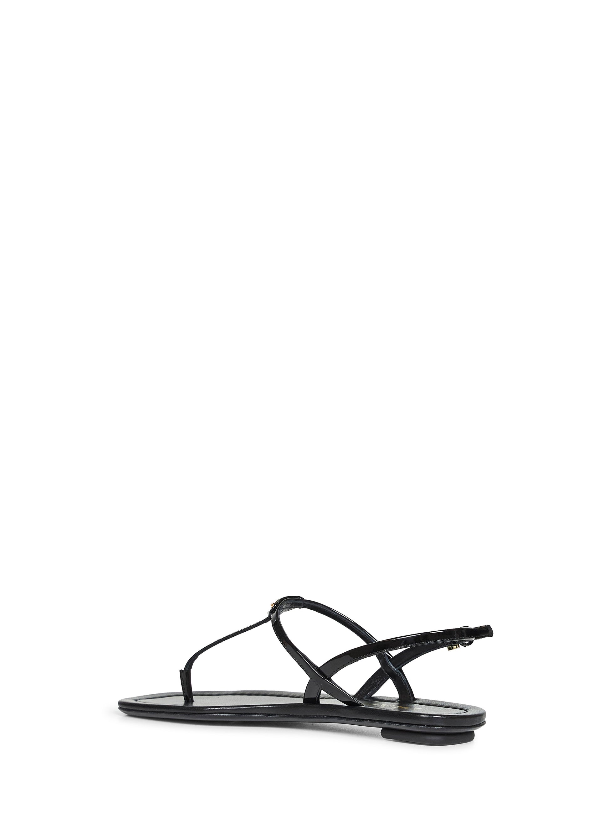 Prada Calzature Women Black Patent Leather Thong Sandals PRADA