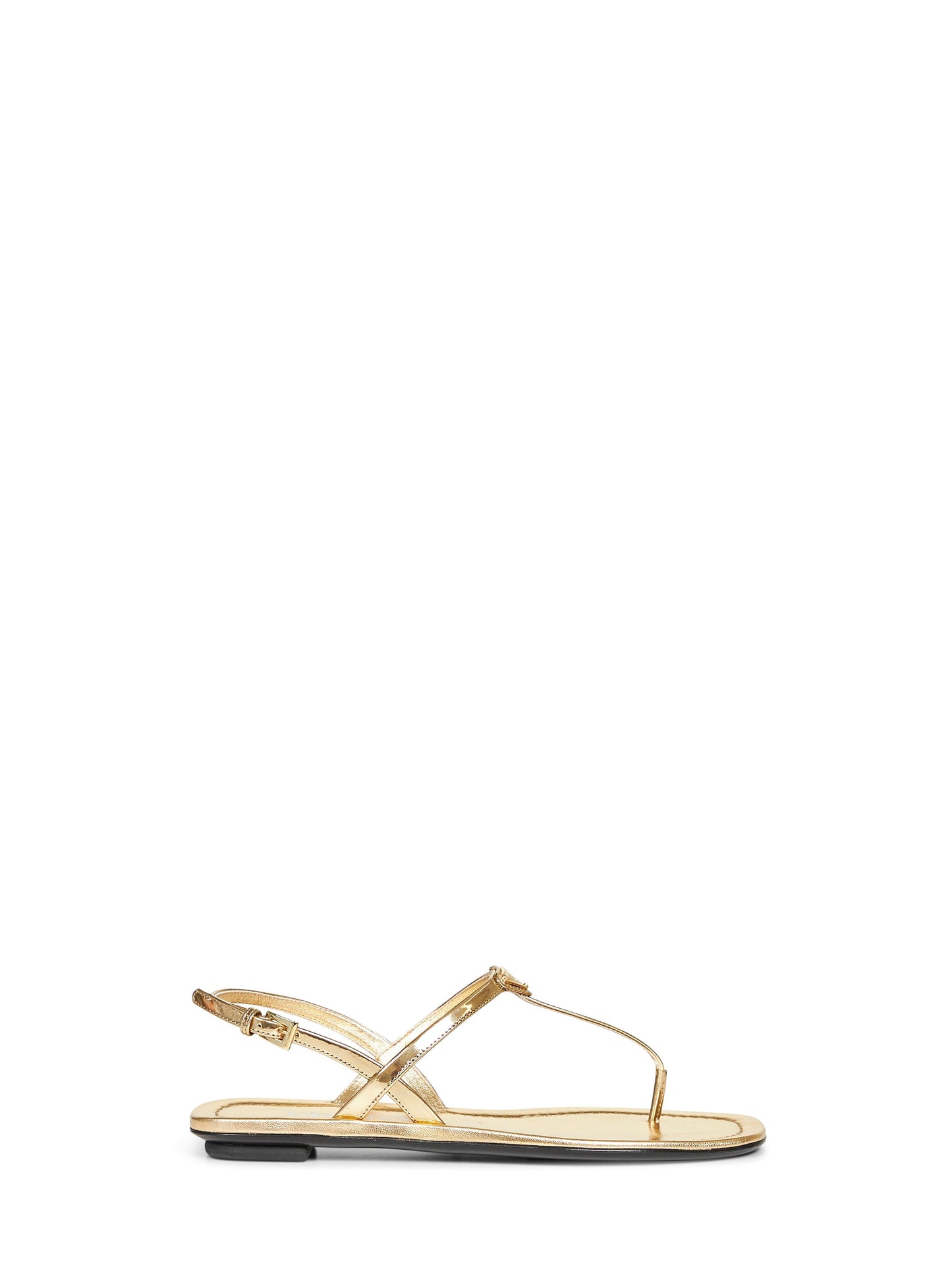 Prada Calzature Women Gold Metallic Leather Thong Sandals PRADA
