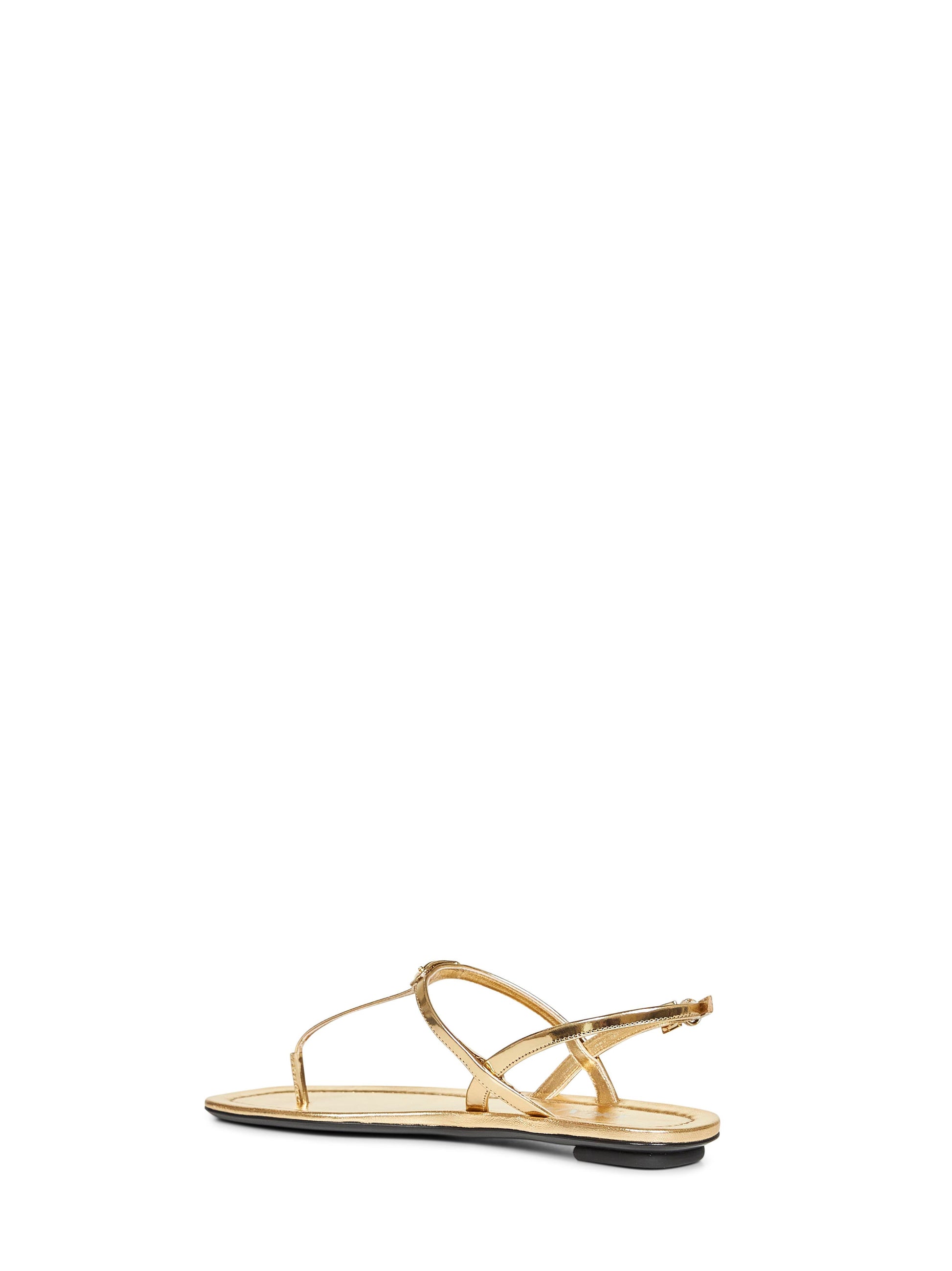 Prada Calzature Women Gold Metallic Leather Thong Sandals PRADA