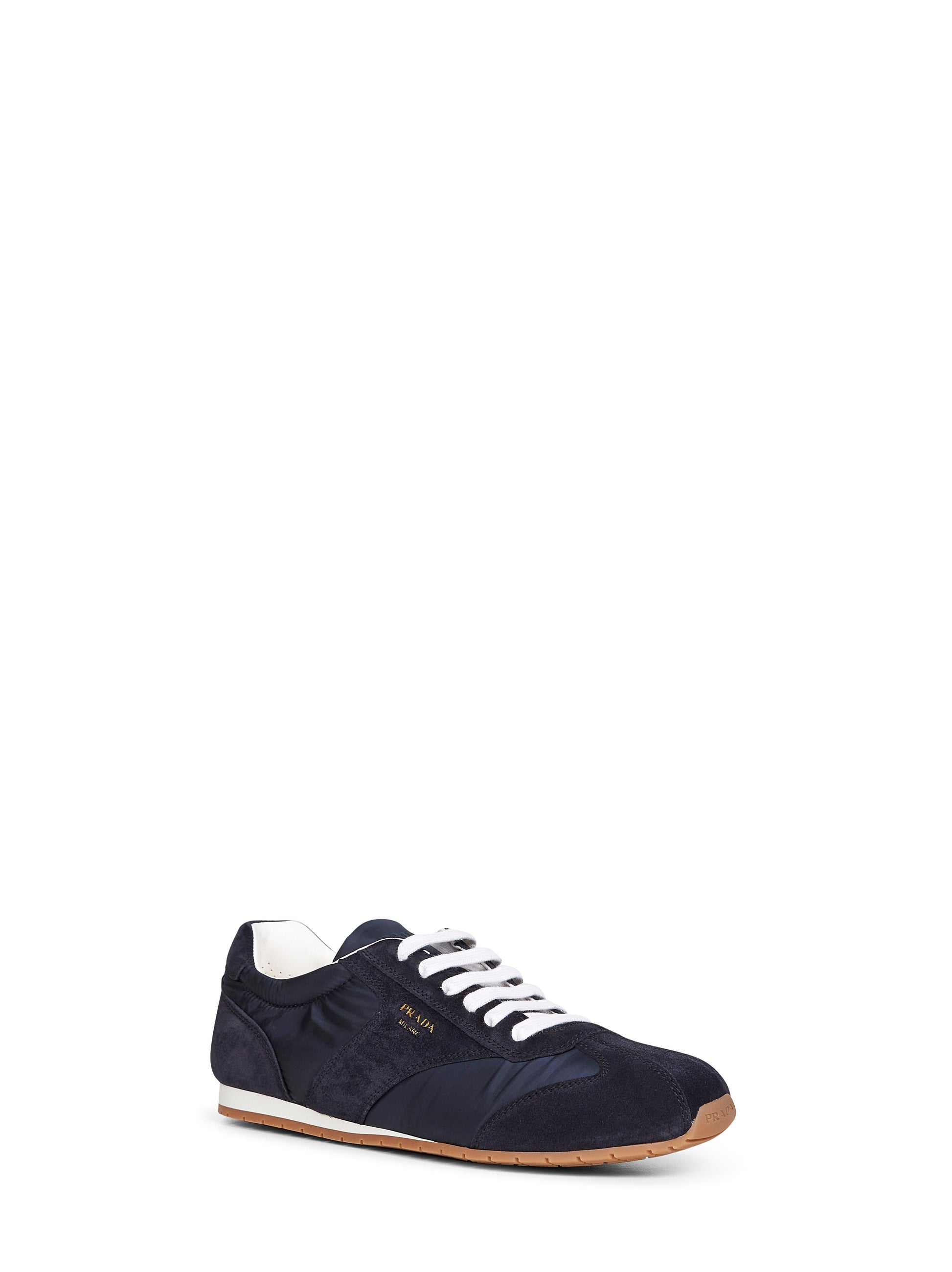 Prada Calzature Men Blue Re-Nylon And Suede Sneakers PRADA