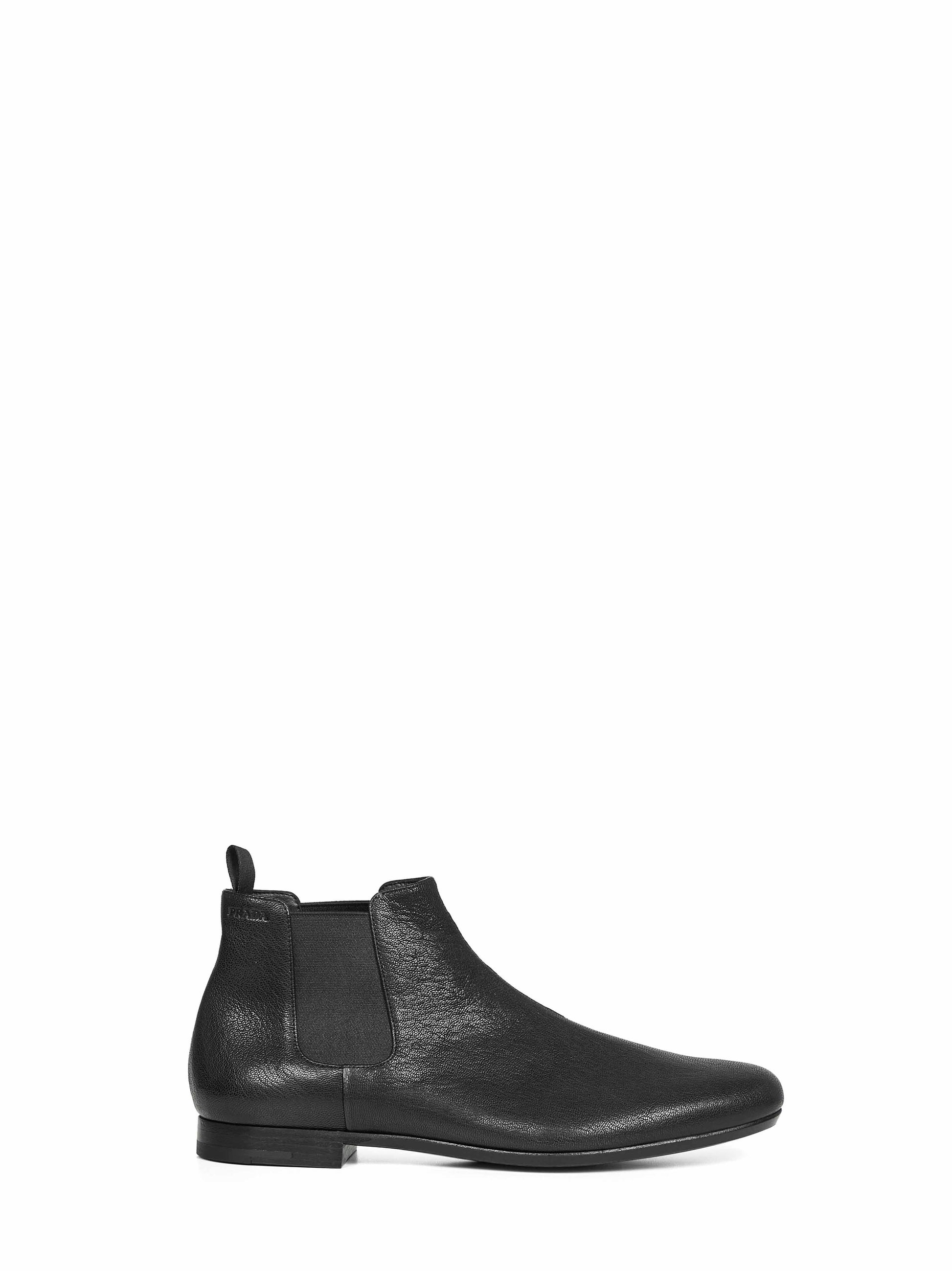Prada Calzature Men Black Leather Chelsea Boots PRADA
