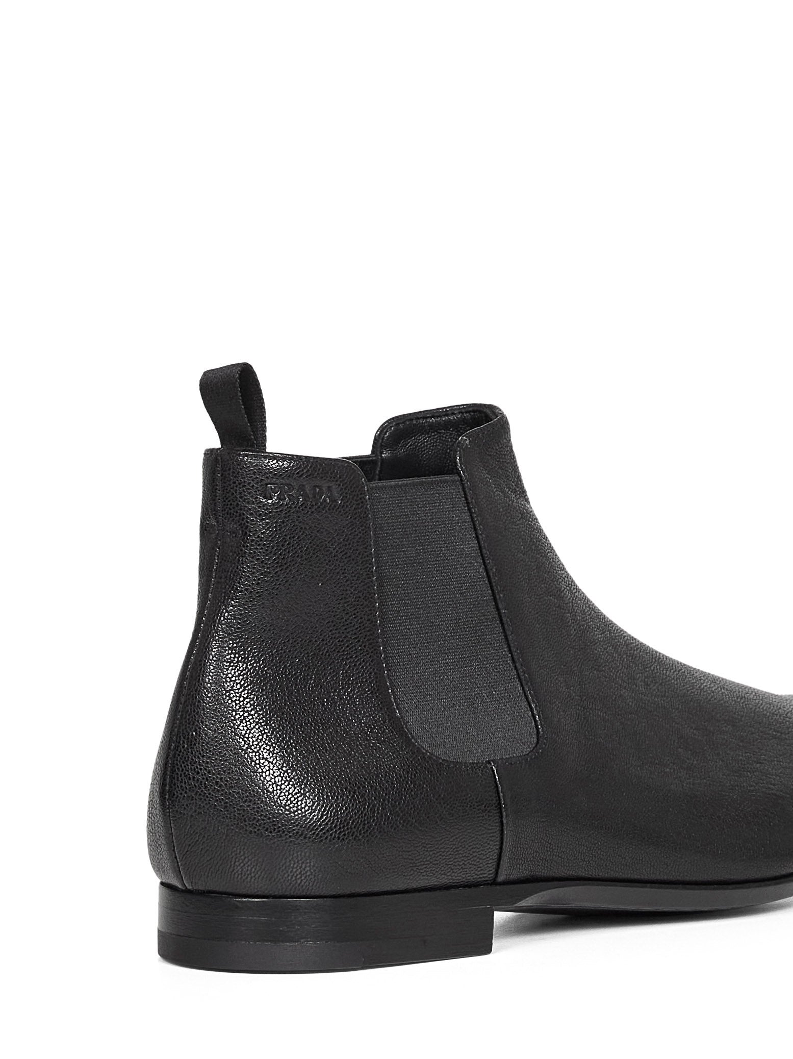 Prada Calzature Men Black Leather Chelsea Boots PRADA