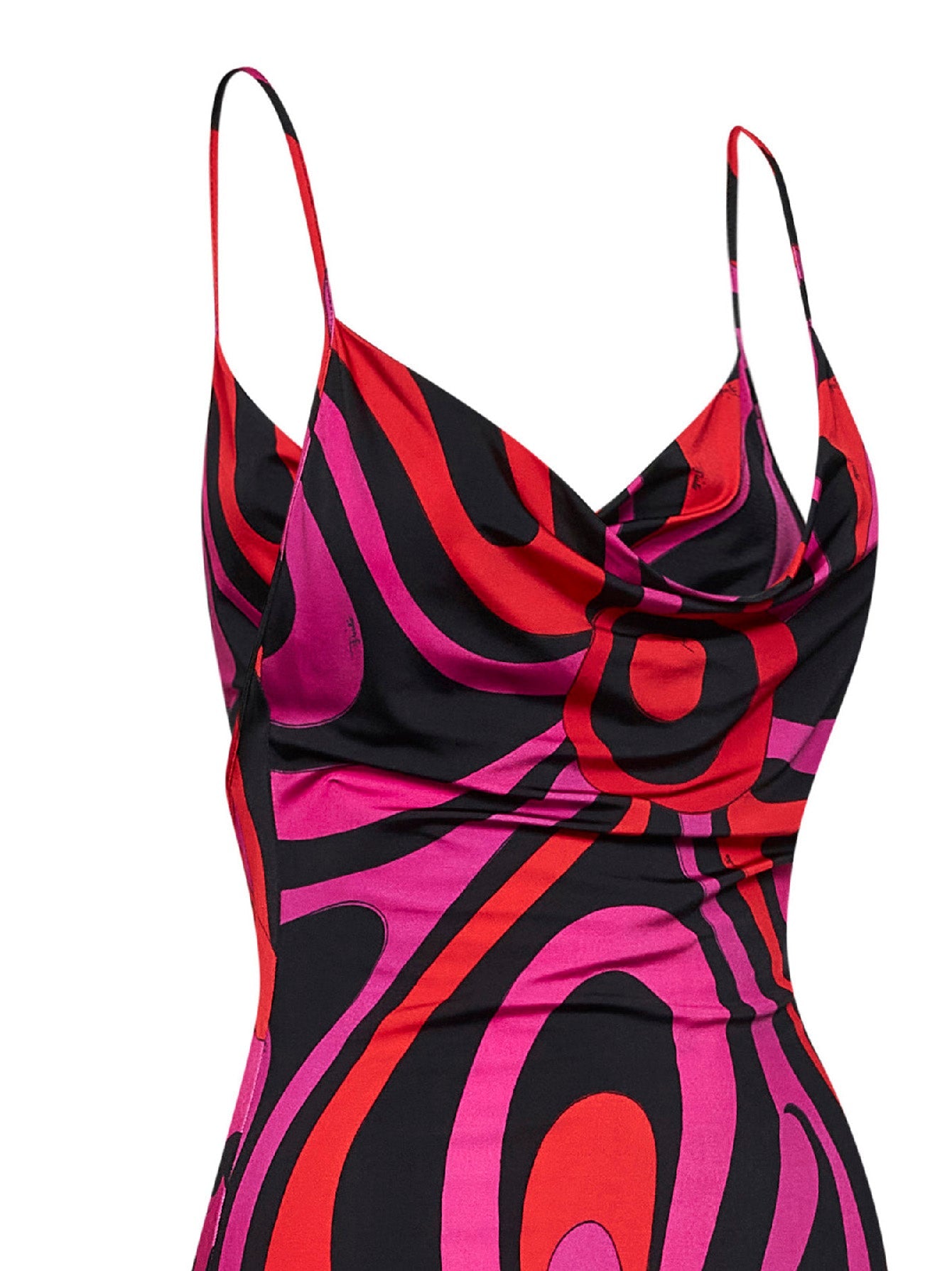 Pucci Women Fuchsia And Black Marmo-Print Jersey Satin Mini Dress PUCCI