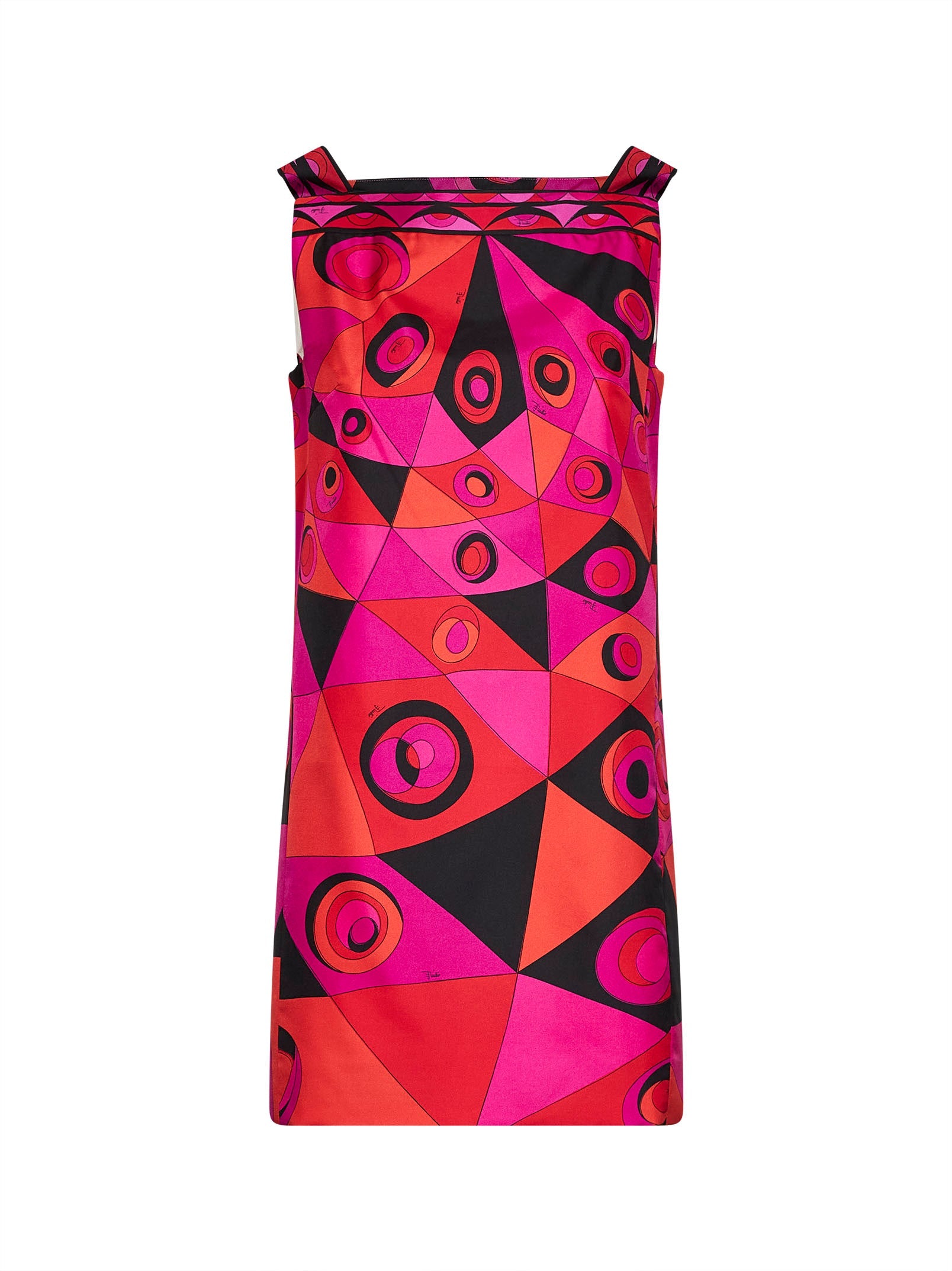 Pucci Women Fuchsia And Black Occhi-Print Silk Twill Mini Dress PUCCI