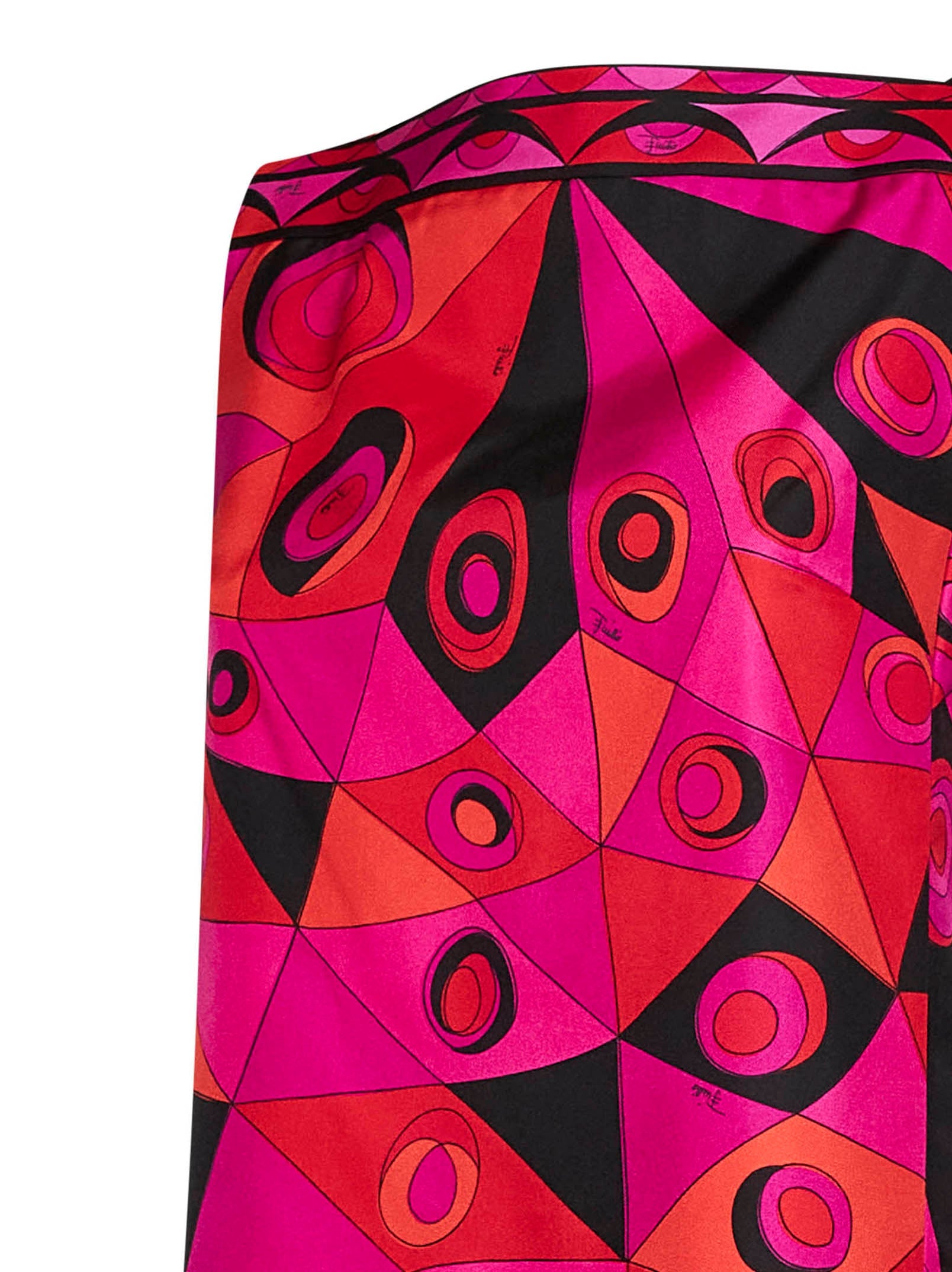 Pucci Women Fuchsia And Black Occhi-Print Silk Twill Mini Dress PUCCI